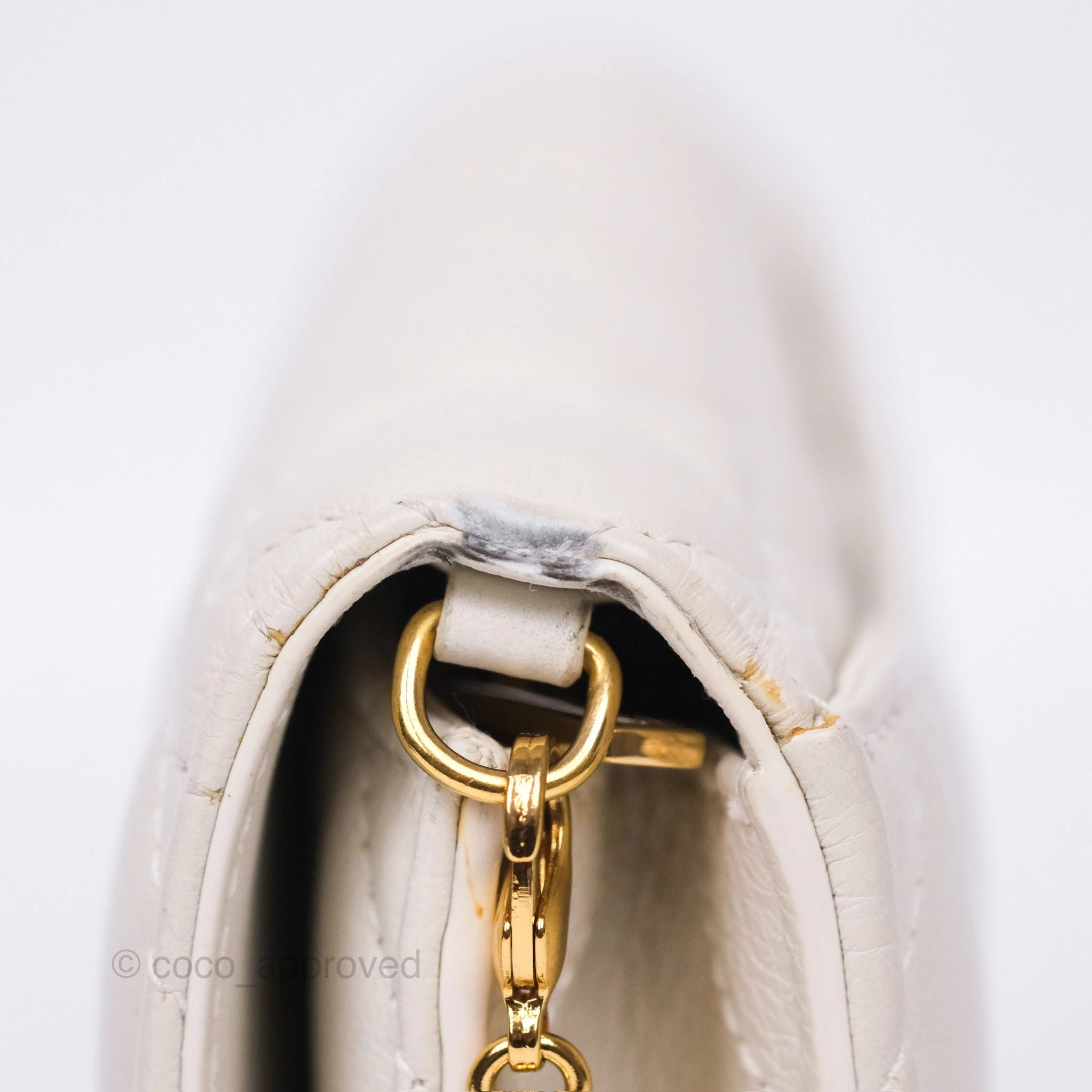 Dior Caro Pouch With Chain Latte Supple Cannage Calfskin
