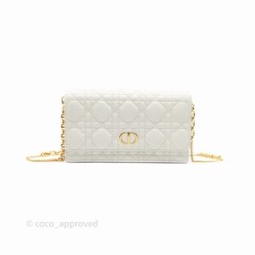 Dior Caro Pouch with Chain Latte Supple Cannage Calfskin