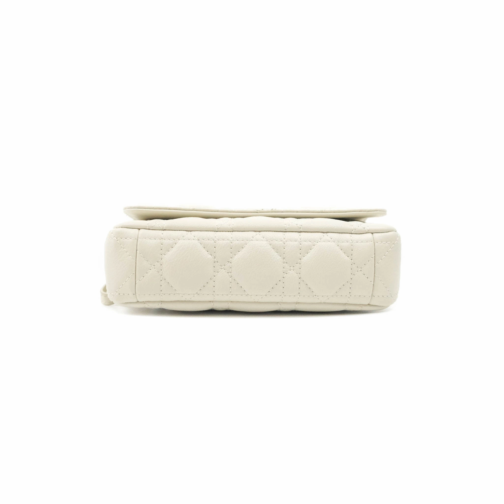 Dior Caro Pouch with Chain Latte Supple Cannage Calfskin