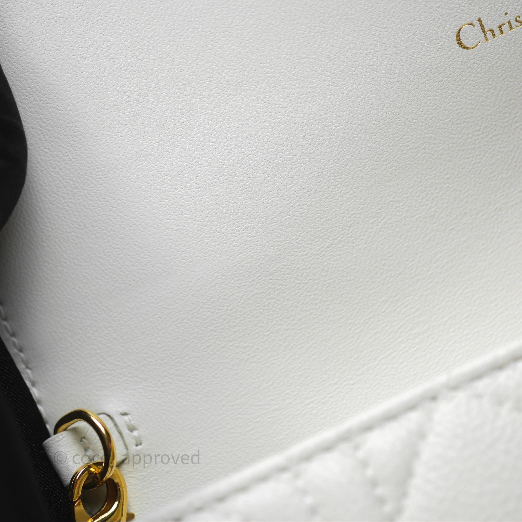 Dior Caro Pouch with Chain Latte Supple Cannage Calfskin