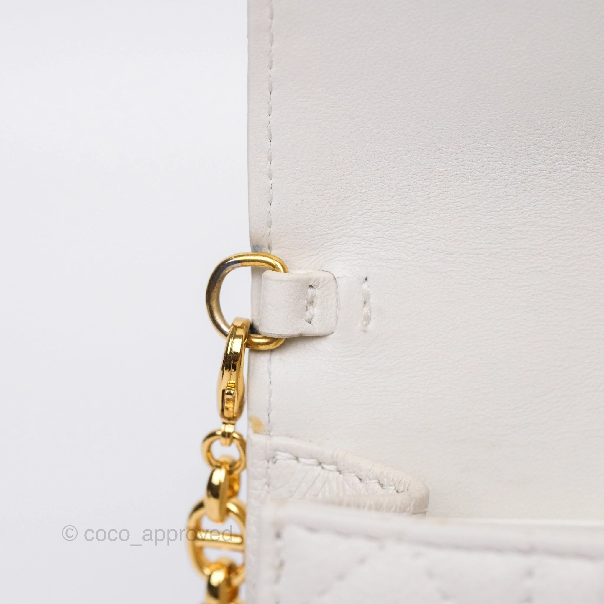 Dior Caro Pouch With Chain Latte Supple Cannage Calfskin