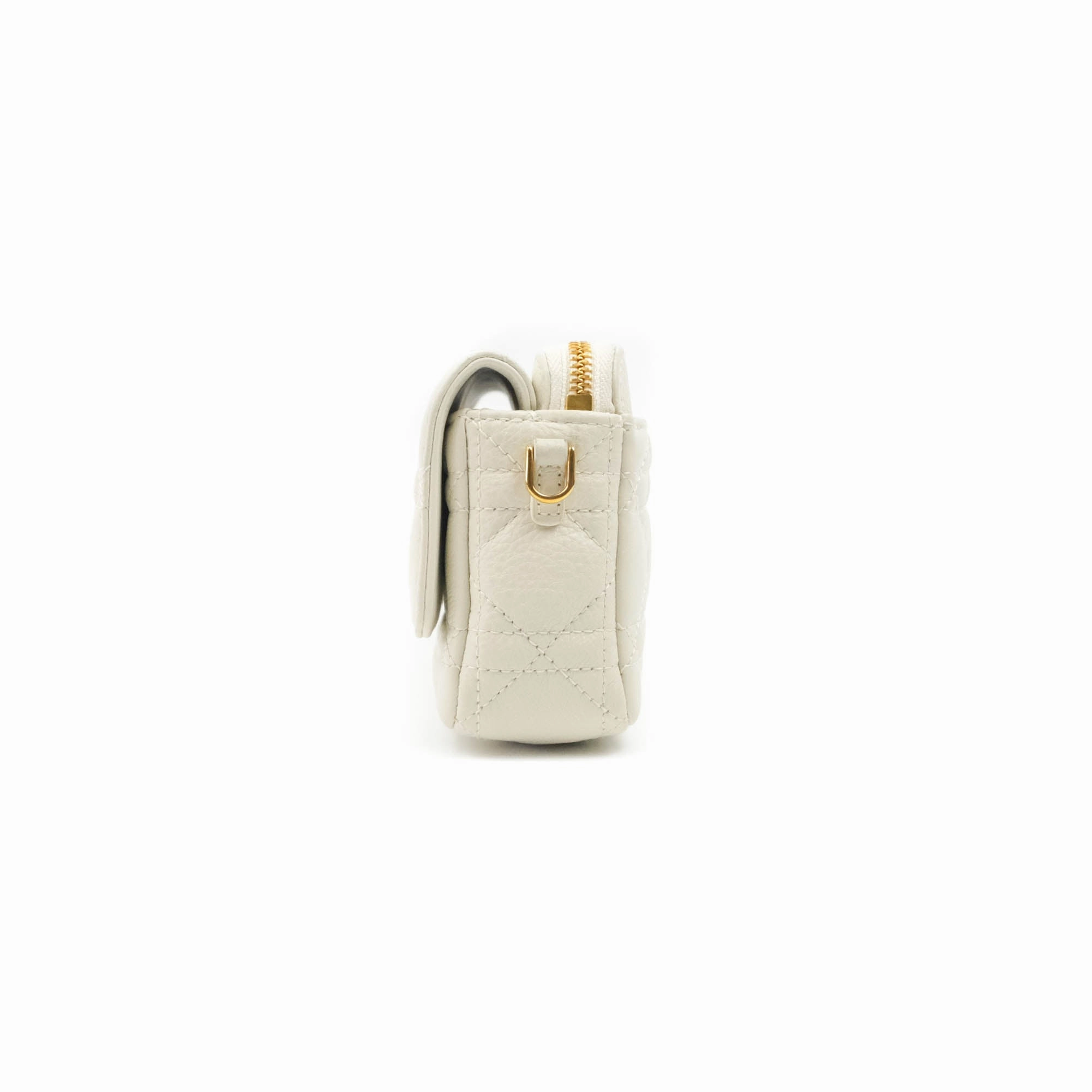 Dior Caro Pouch with Chain Latte Supple Cannage Calfskin