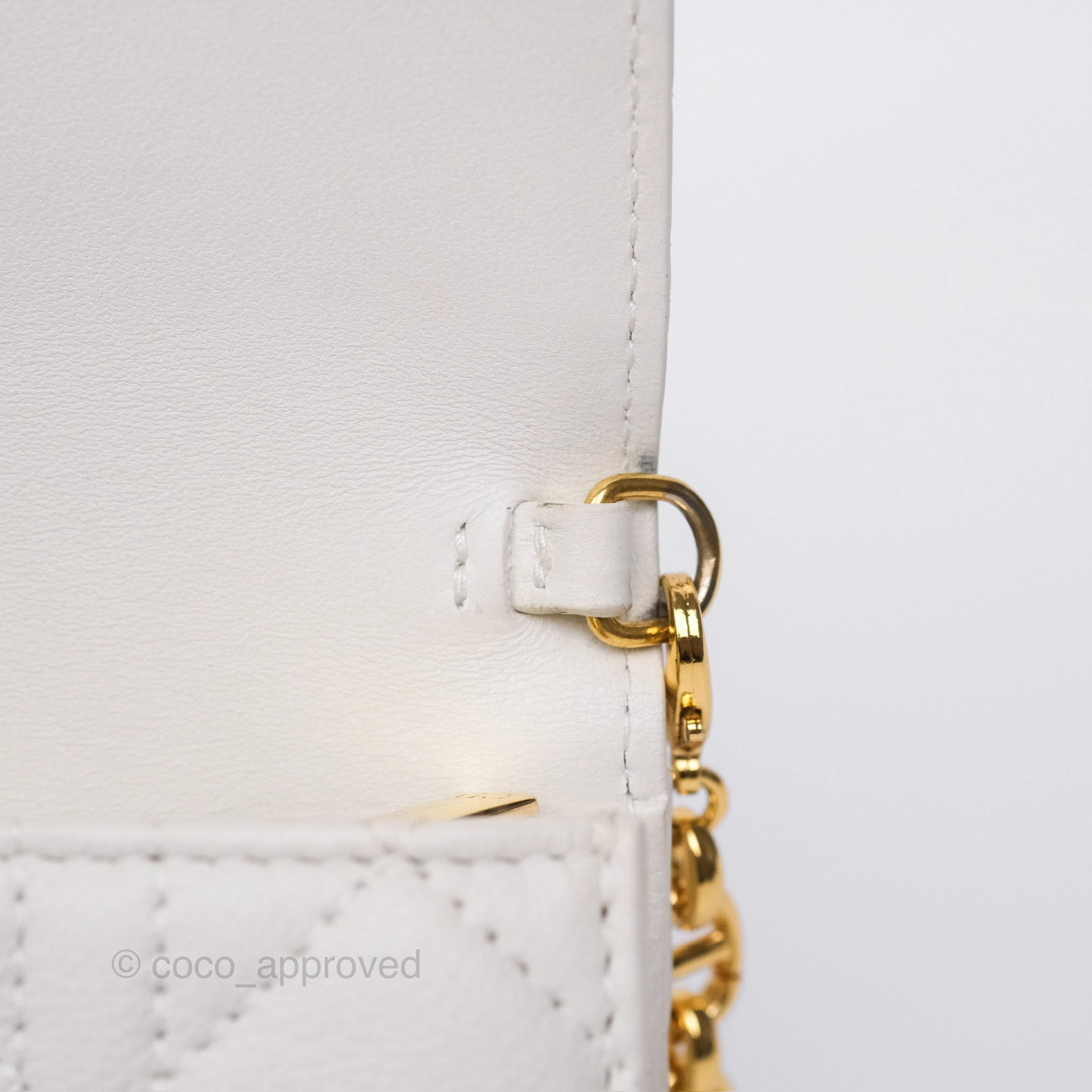 Dior Caro Pouch With Chain Latte Supple Cannage Calfskin