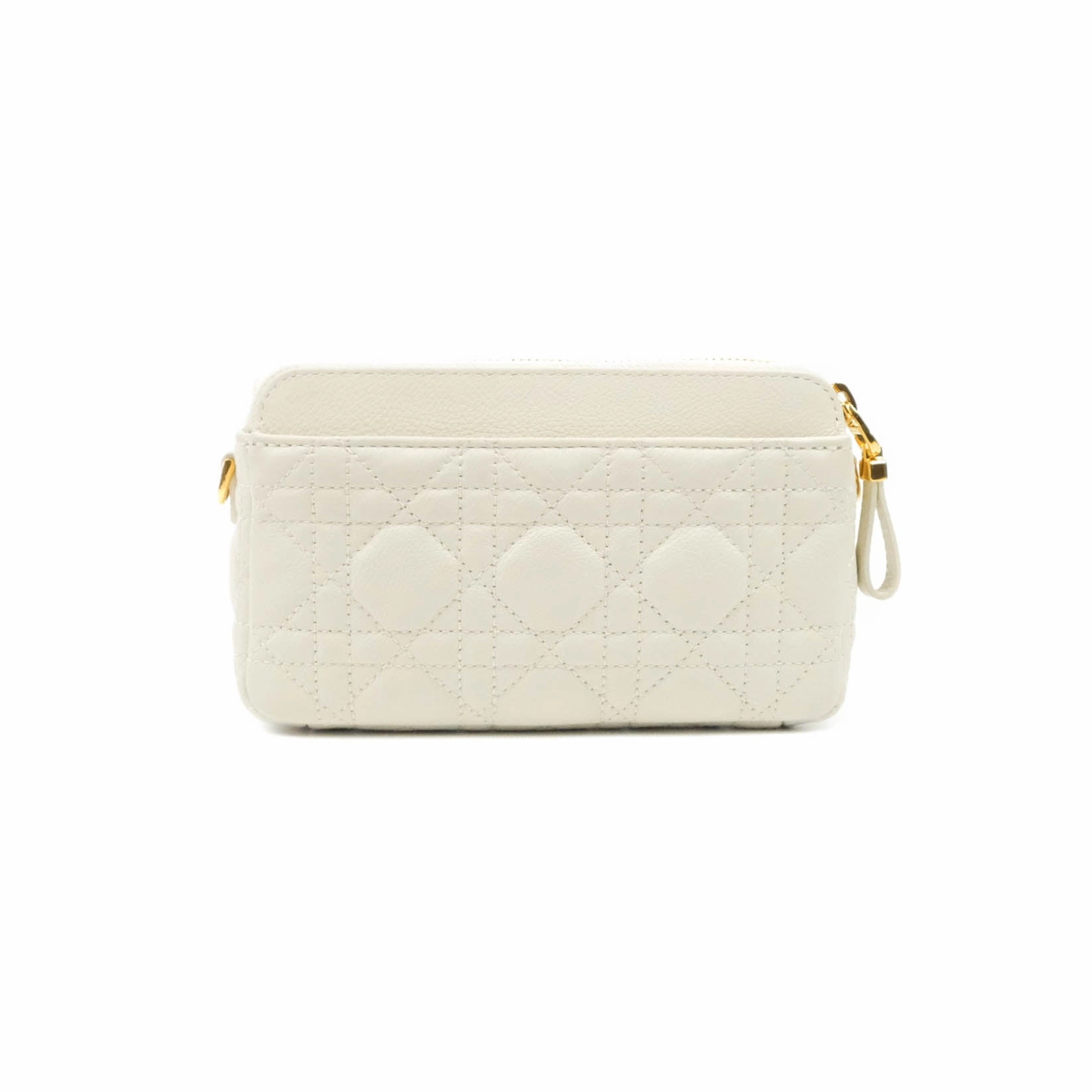Dior Caro Pouch with Chain Latte Supple Cannage Calfskin