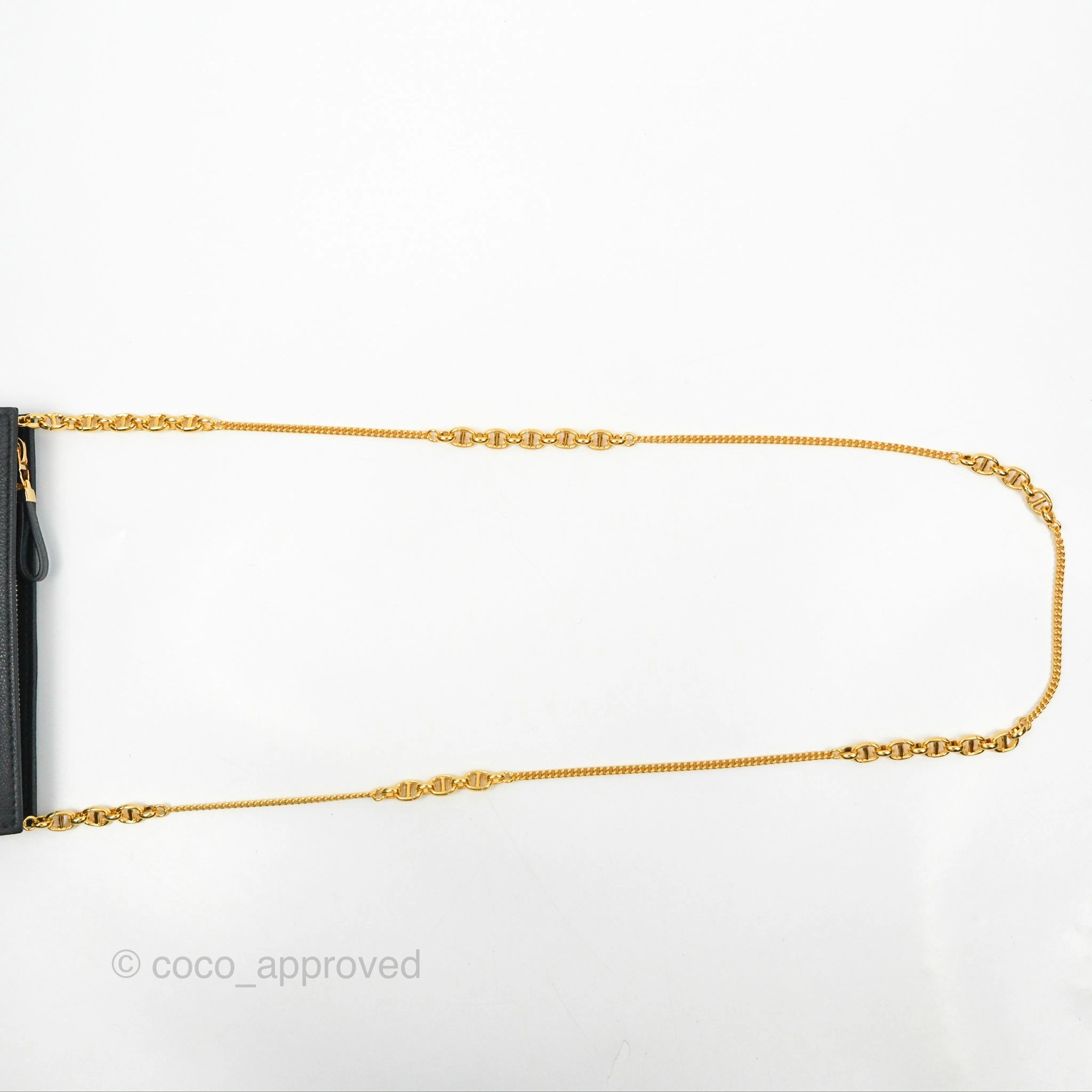 Dior Caro Zipped Pouch With Chain Black Cannage Calfskin