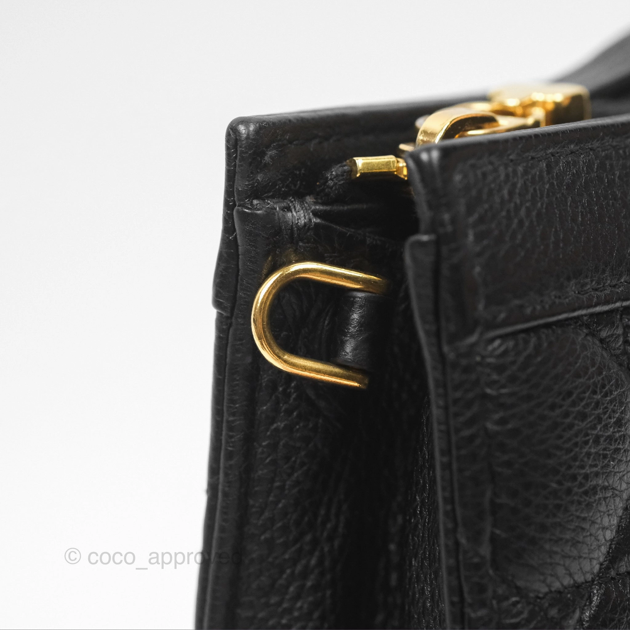 Dior Caro Zipped Pouch With Chain Black Cannage Calfskin