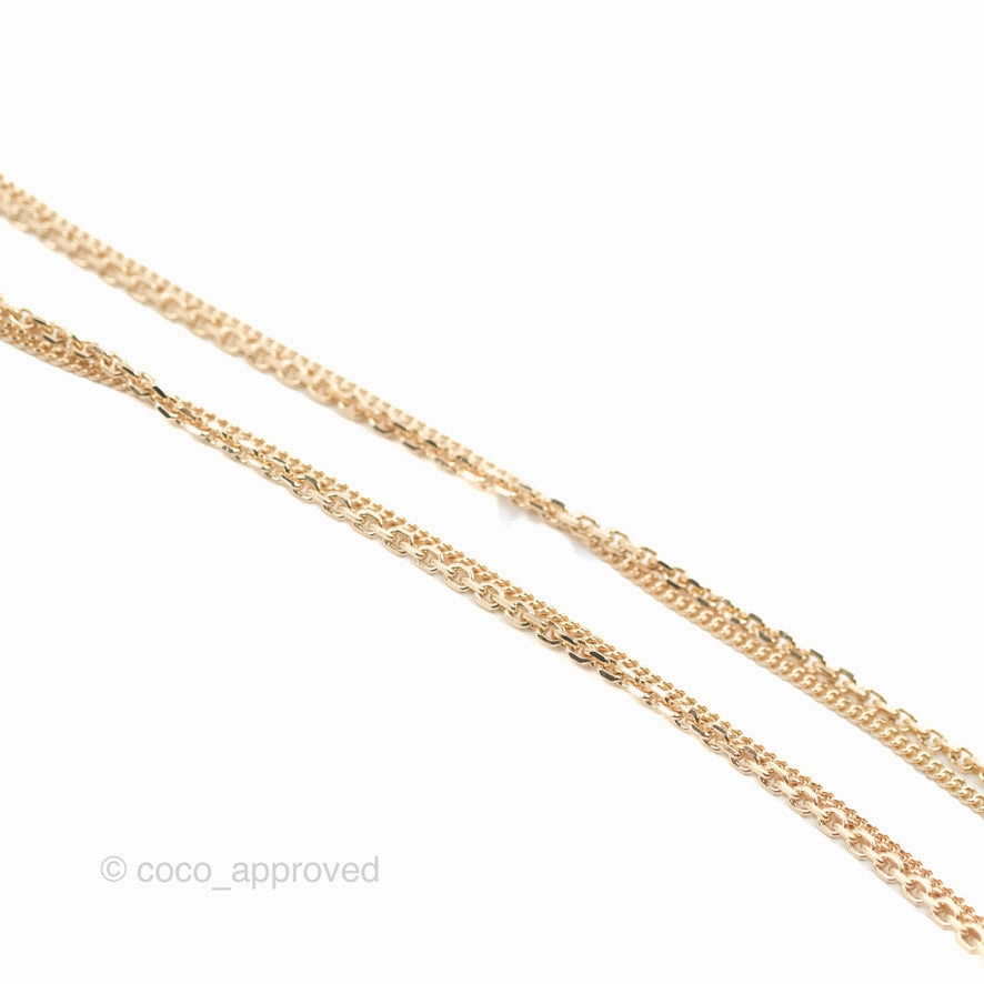 Dior CD Petit Double Necklace Crystal Rose Gold Tone