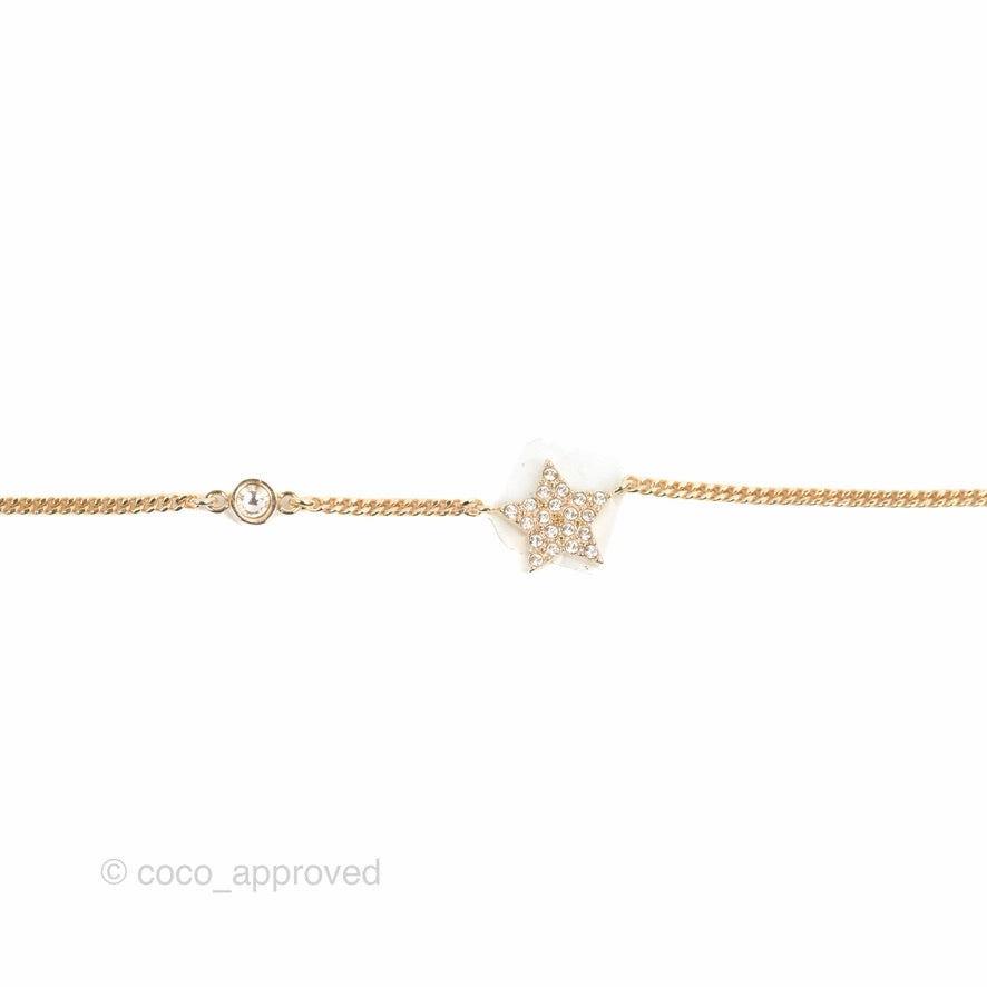 Dior CD Petit Double Necklace Crystal Rose Gold Tone