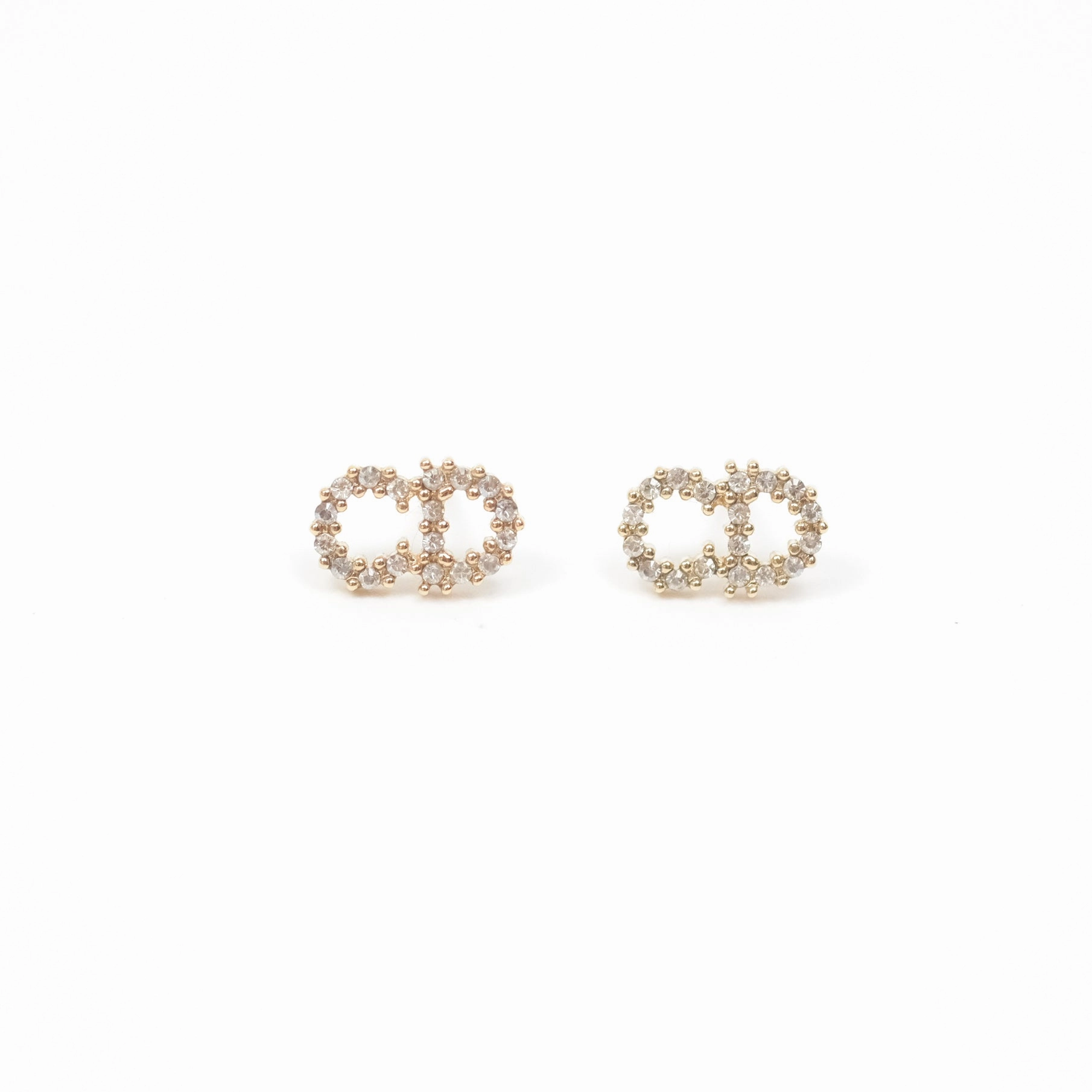 Dior CD Star Pearl Drop Earrings Gold Tone