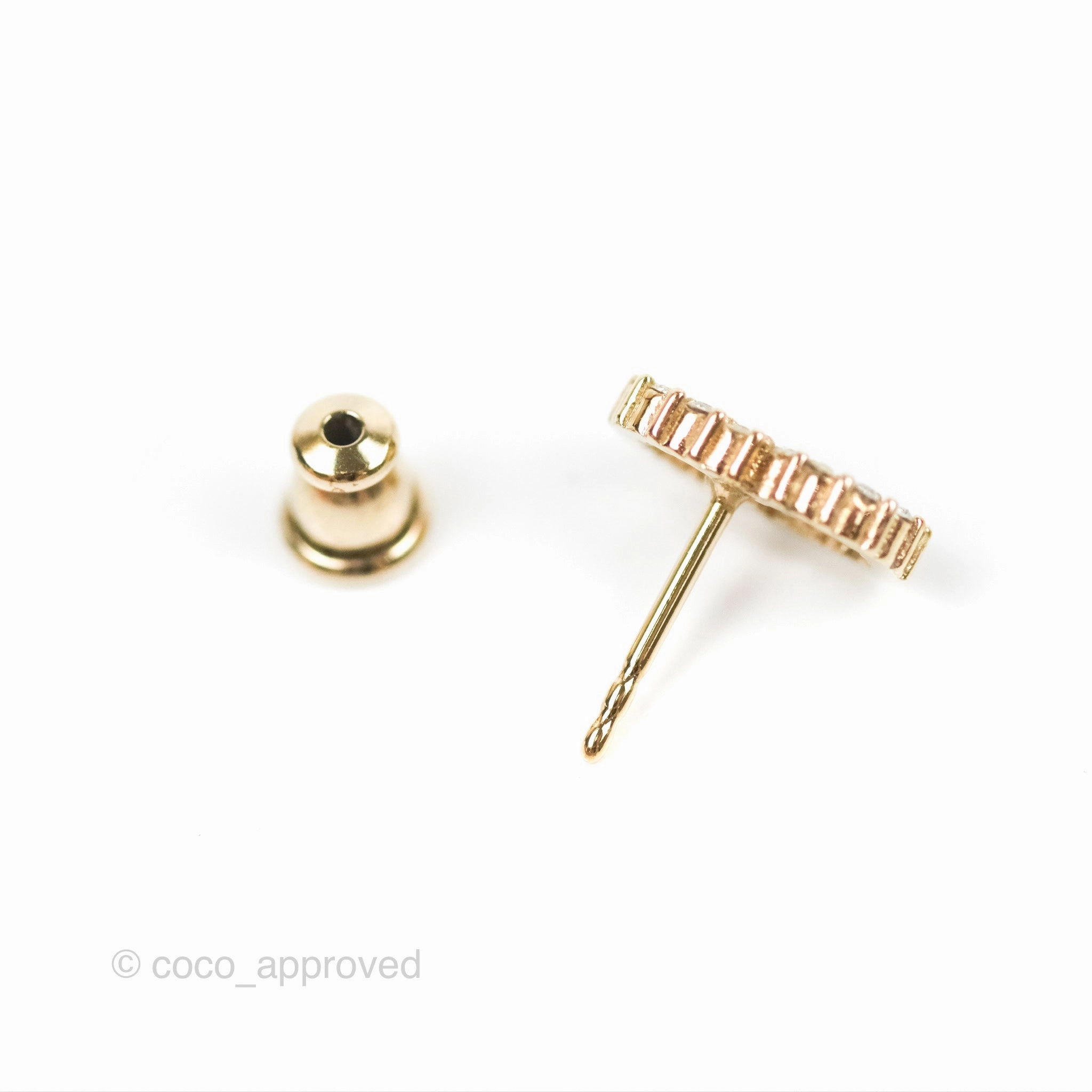 Dior Clair D Lune Crystal Earrings Gold Tone