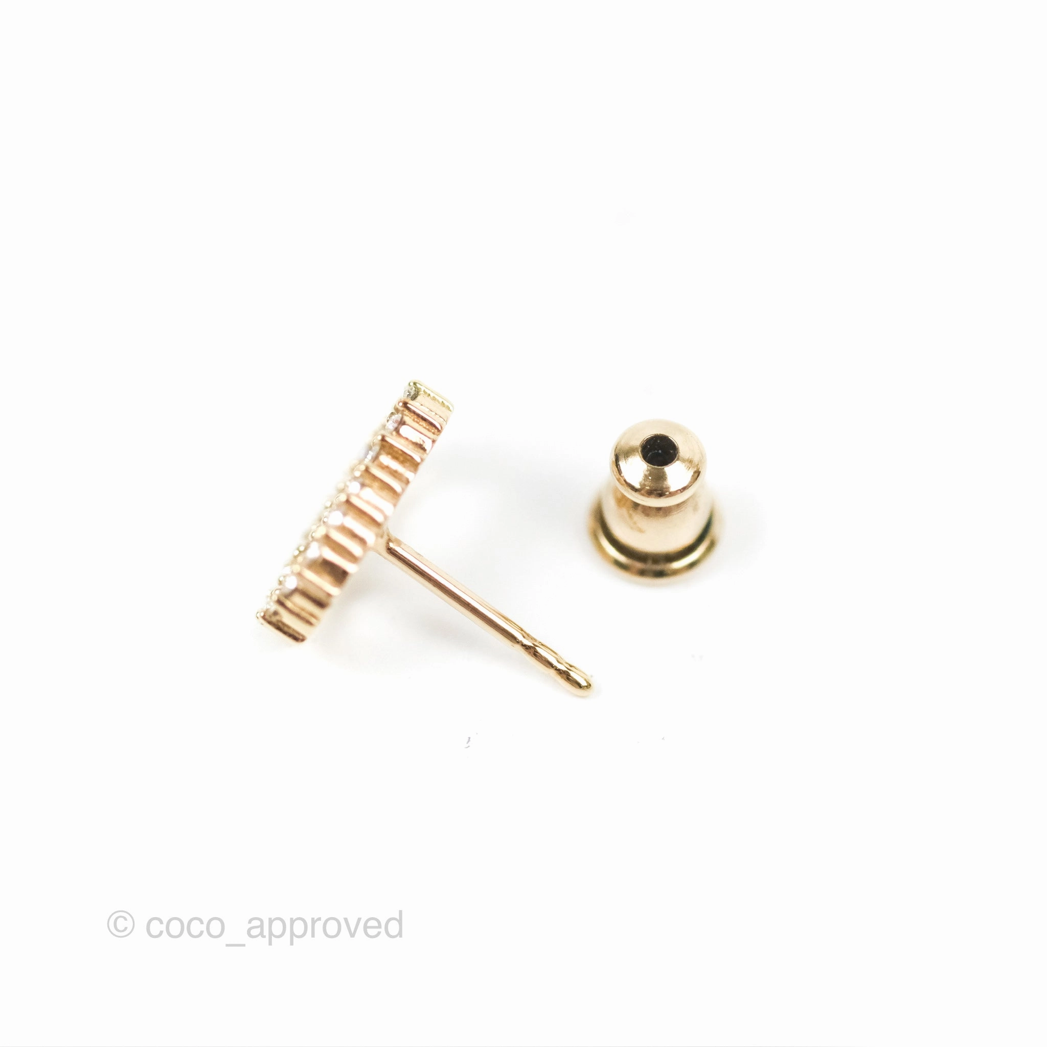 Dior Clair D Lune Crystal Earrings Gold Tone