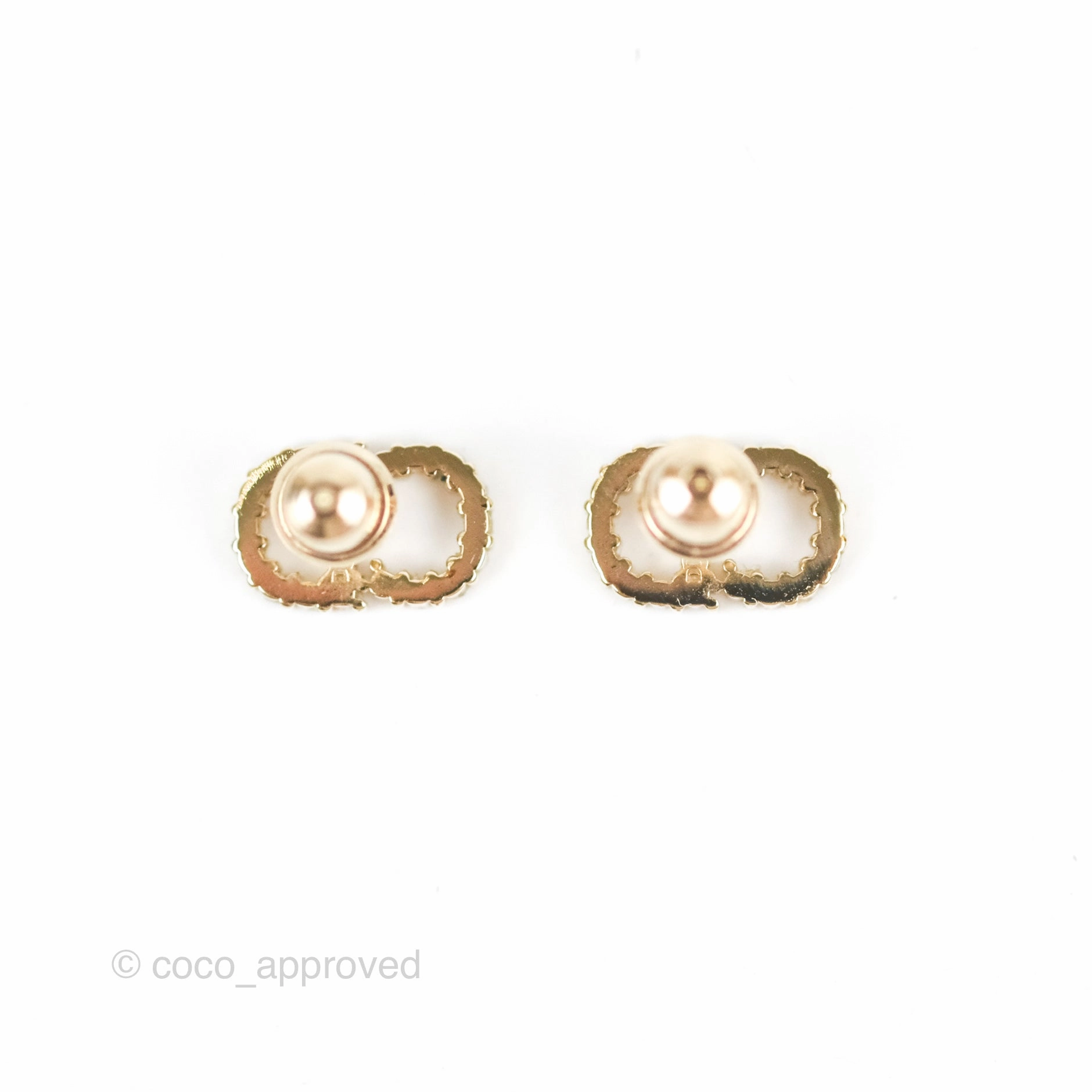 Dior Clair D Lune Crystal Earrings Gold Tone