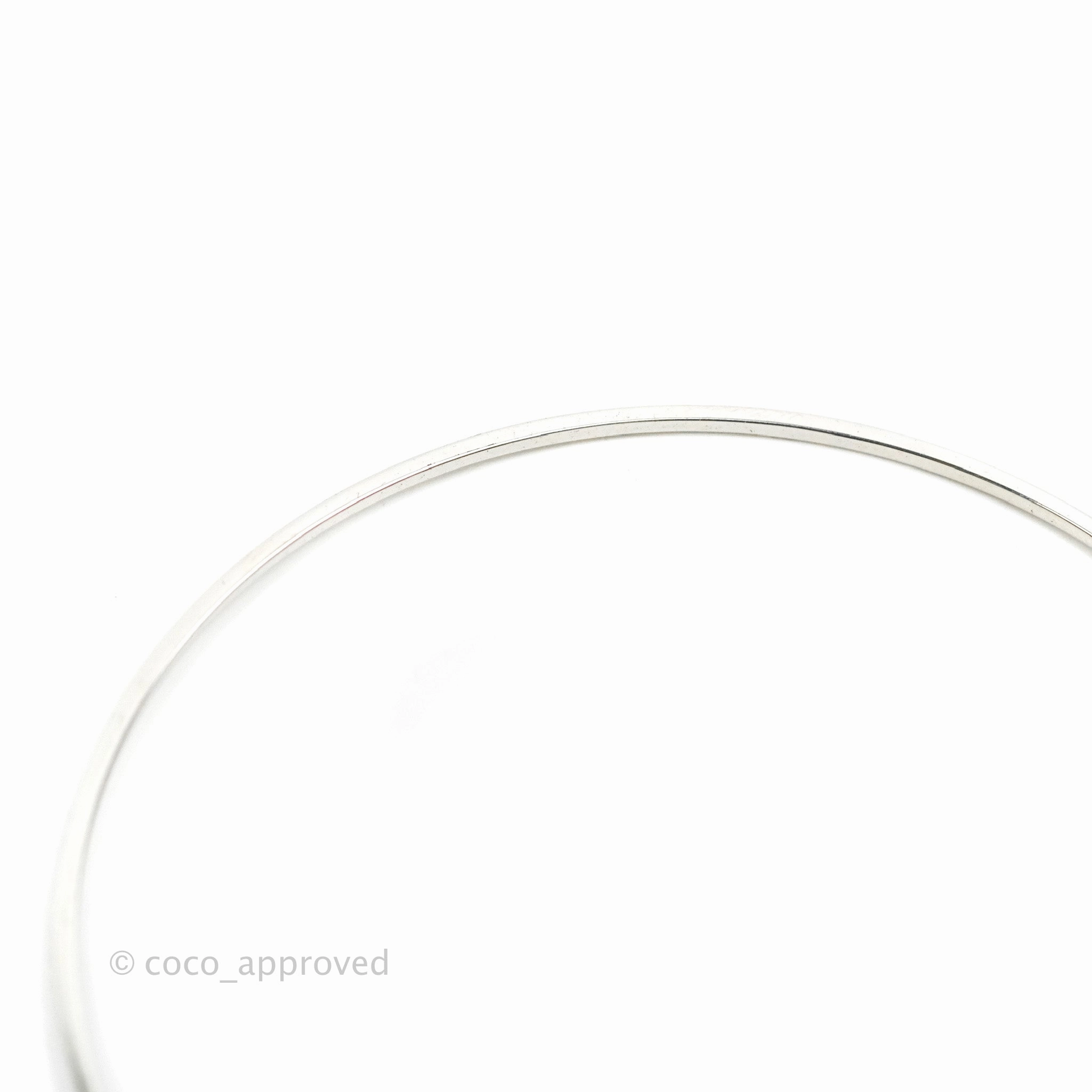 Dior Crystal Logo Hoop Earrings Silver Tone