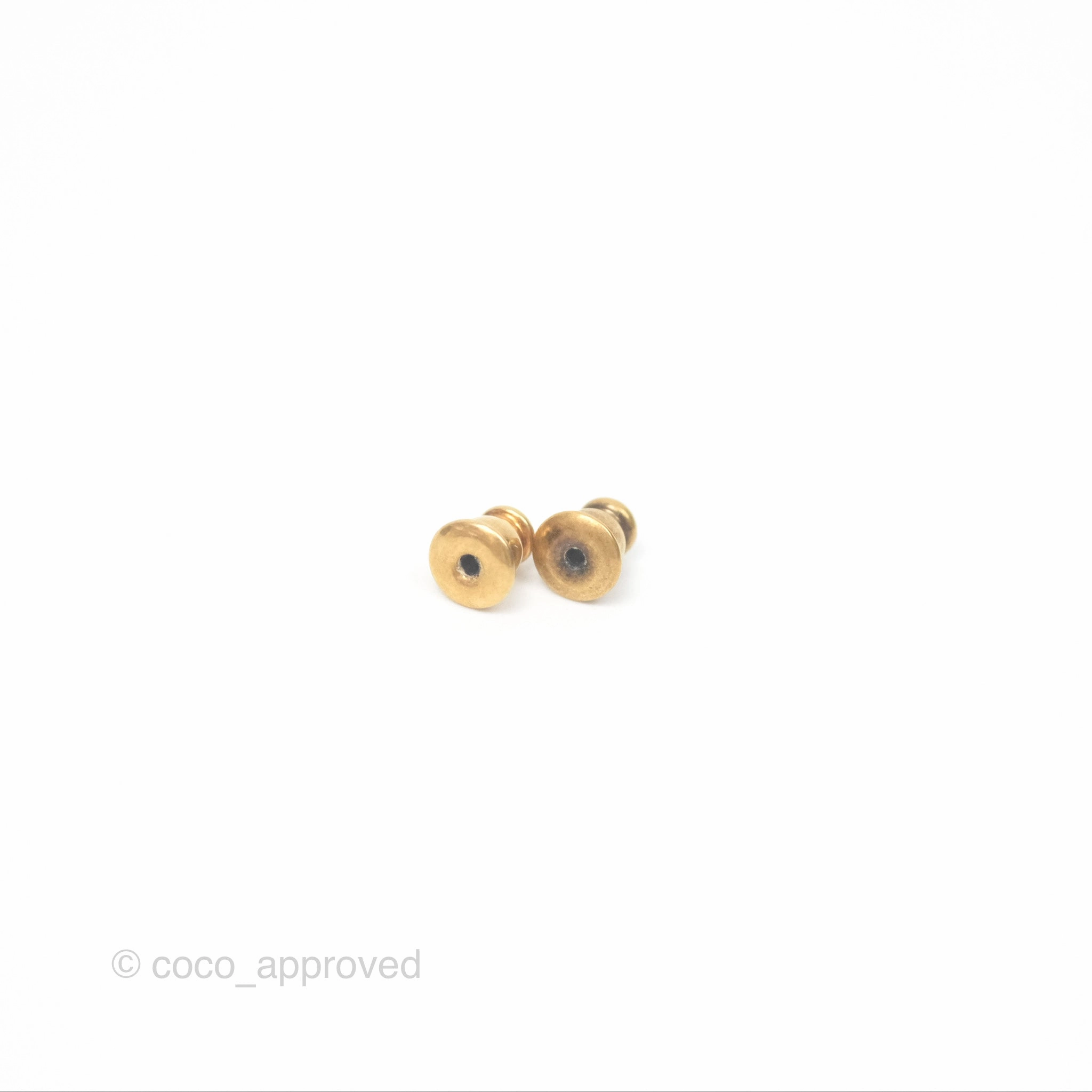 Dior Crystals Circle Earrings Antique Gold Tone