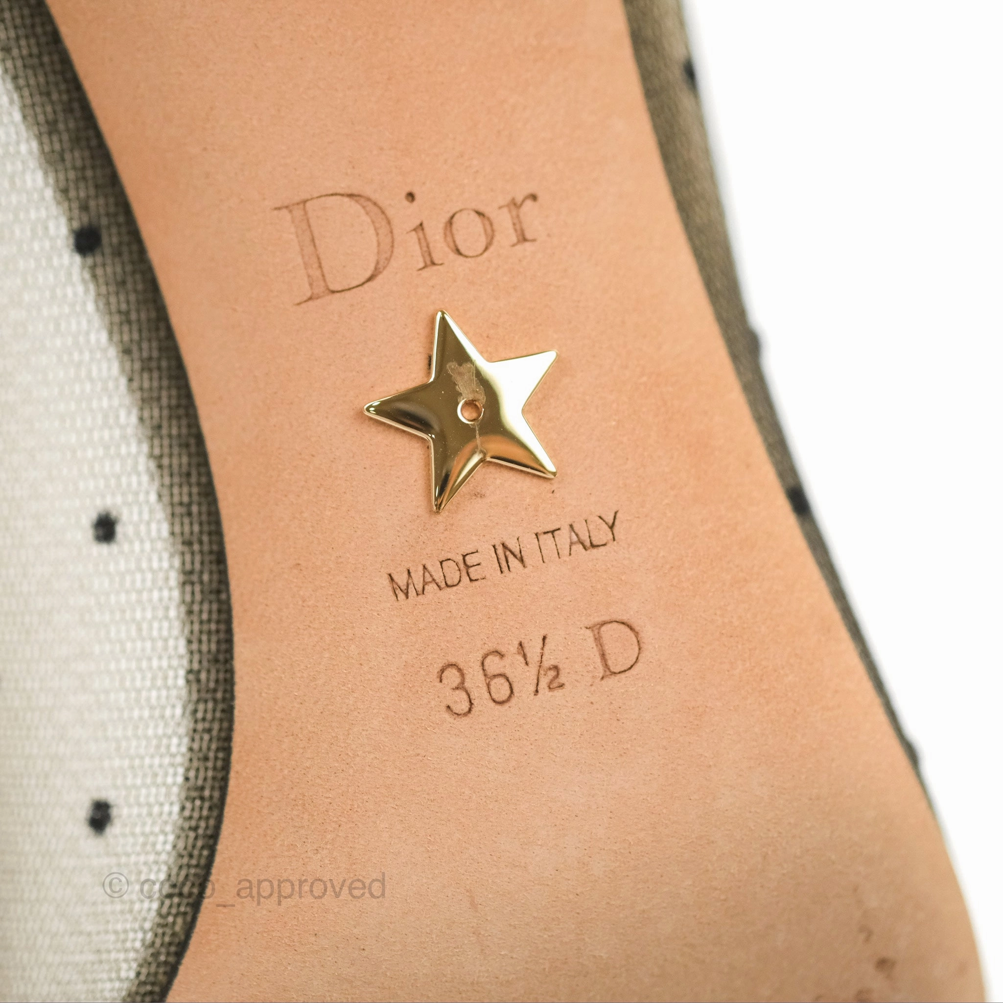 Dior D Moi Dotted Mesh Pump Heels Size 36.5