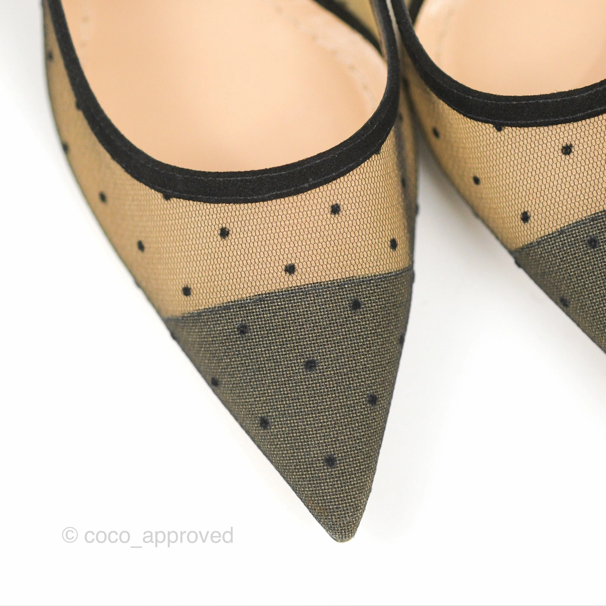 Dior D Moi Dotted Mesh Pump Heels Size 36.5