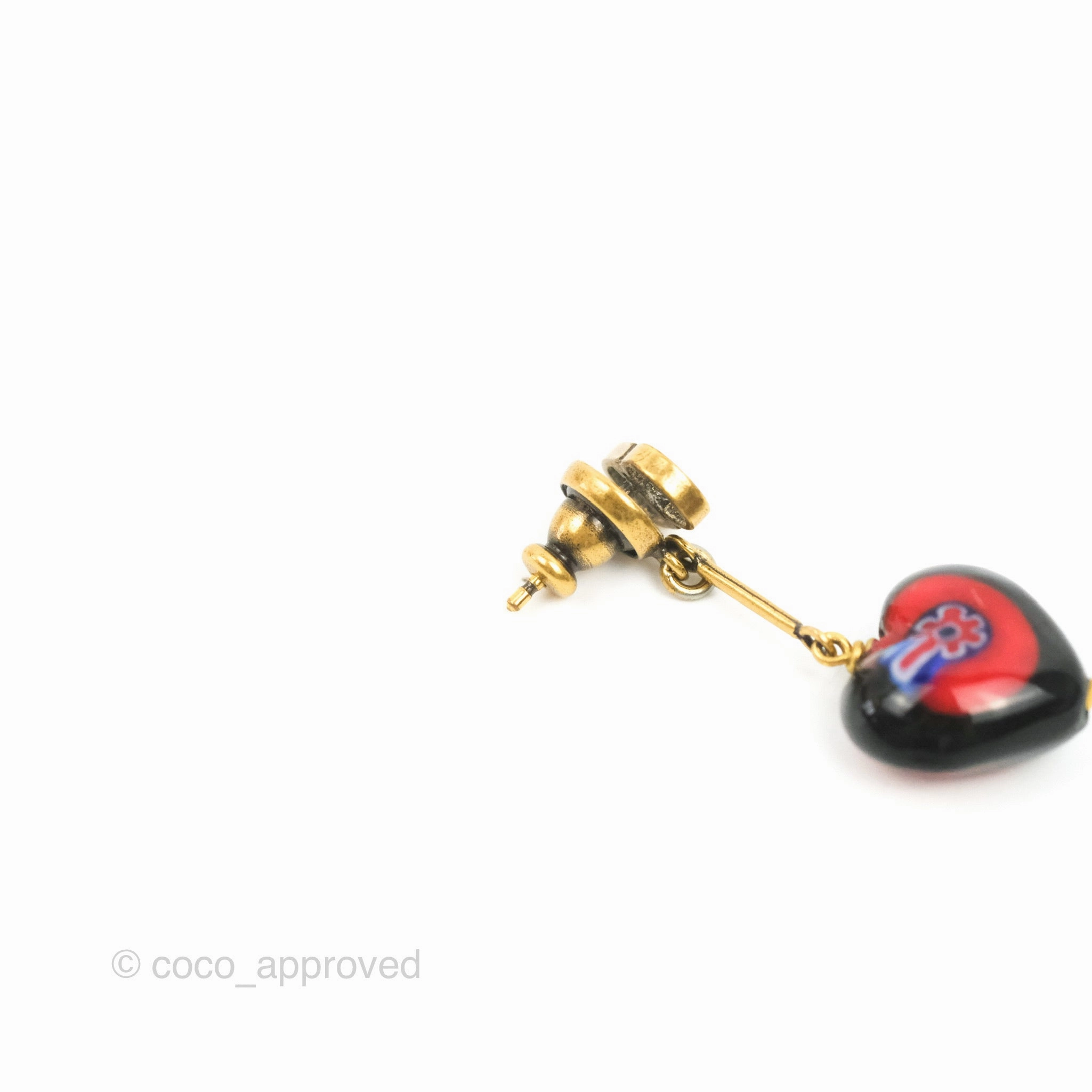 Dior Dio(r)evolution Heart Earrings Aged Gold