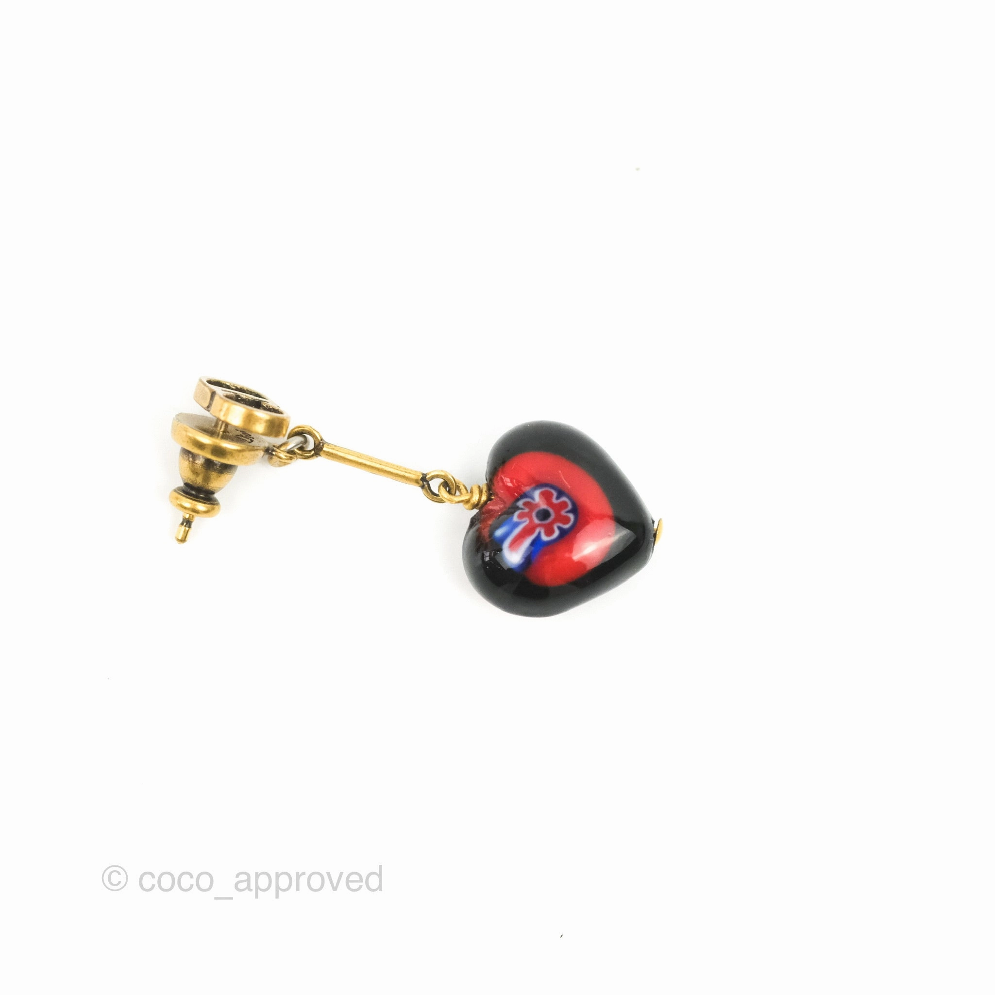 Dior Dio(r)evolution Heart Earrings Aged Gold