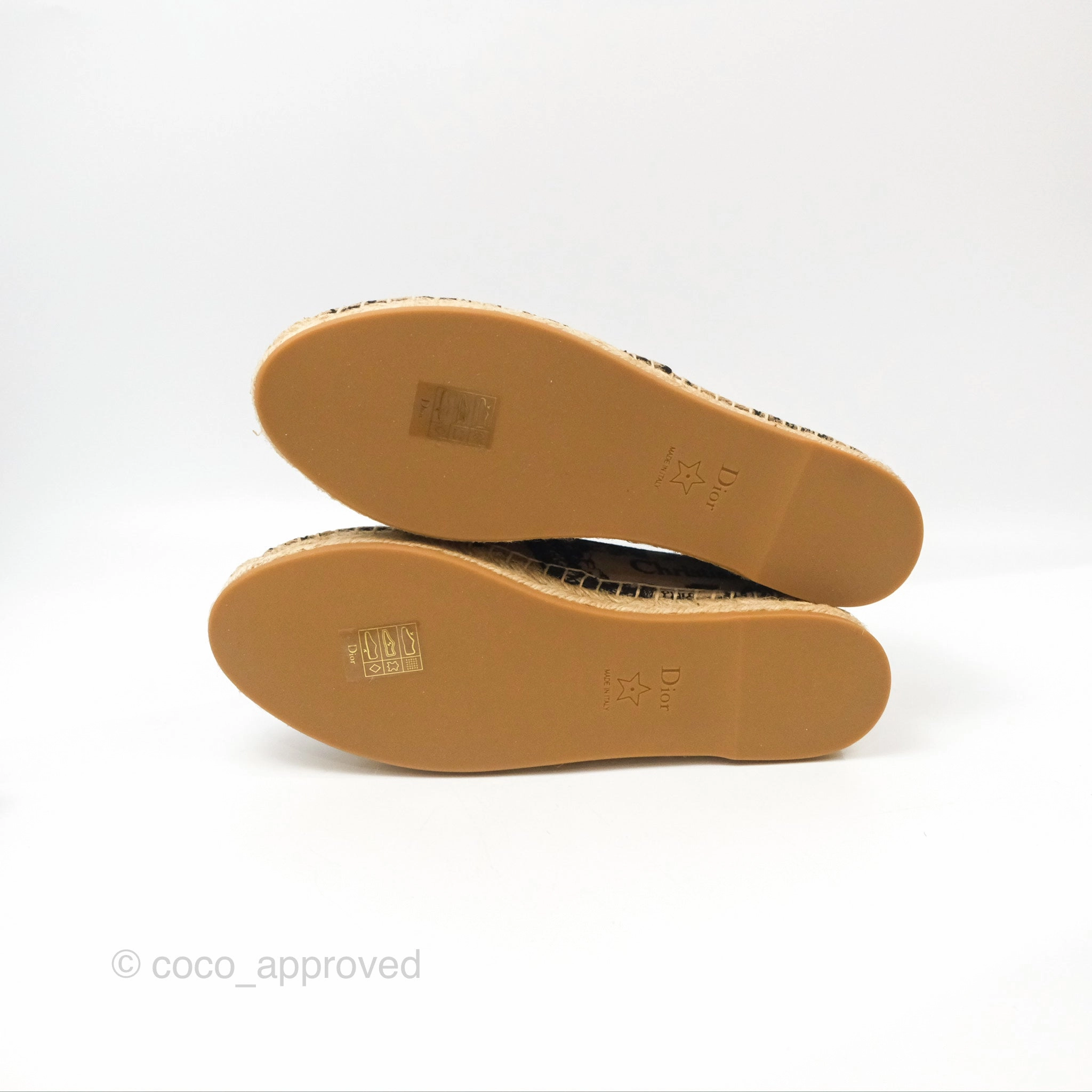 Dior Granville Espadrille Plan De Paris Beige Black Size 37.5
