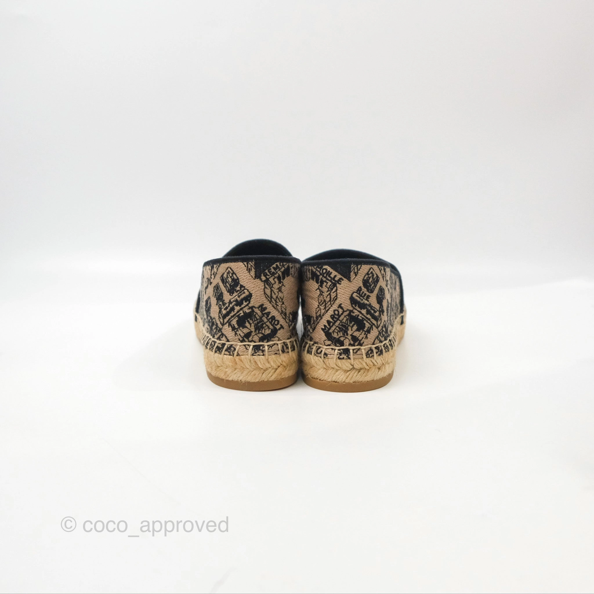 Dior Granville Espadrille Plan De Paris Beige Black Size 37.5