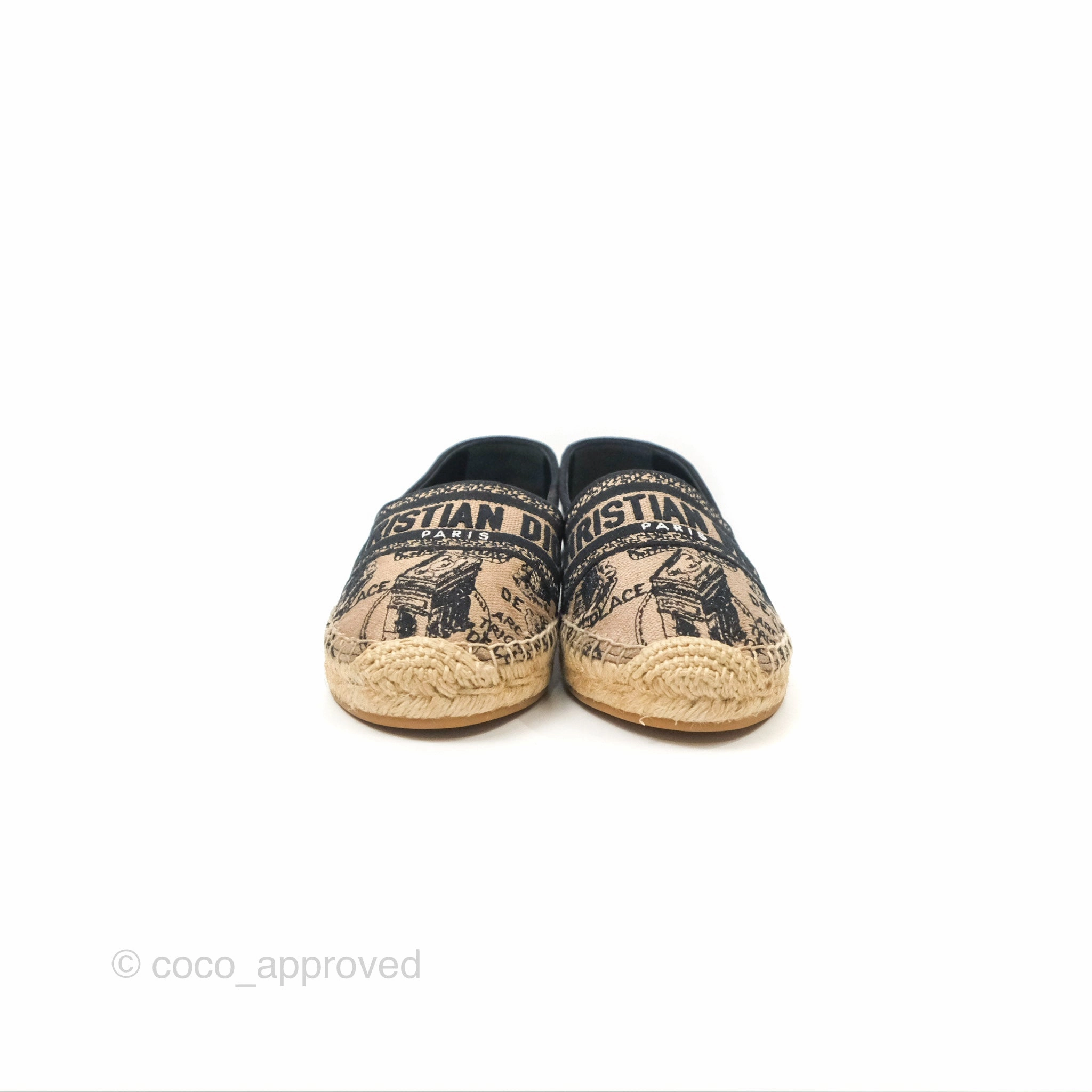 Dior Granville Espadrille Plan De Paris Beige Black Size 37.5
