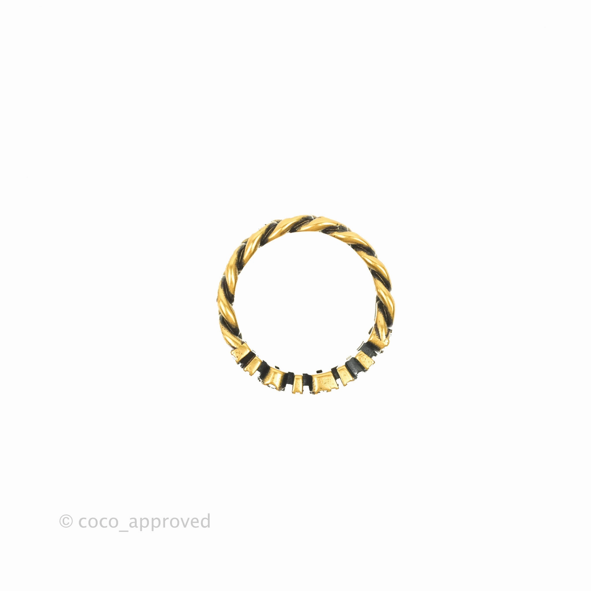 Dior J'adior Crystal Ring Antique Gold Finish Size M