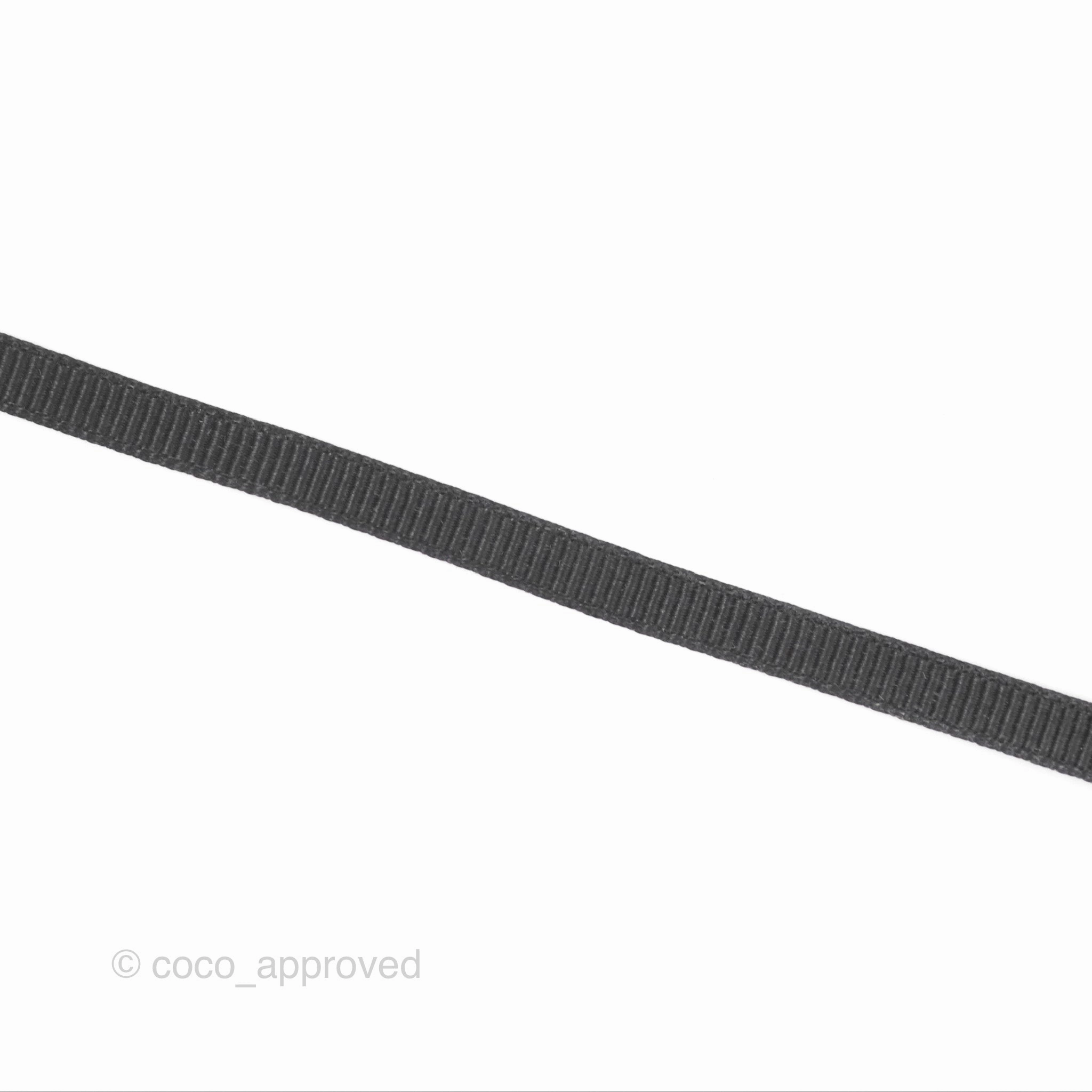 Dior J'adior Ribbon Choker Necklace Black Aged Gold Tone