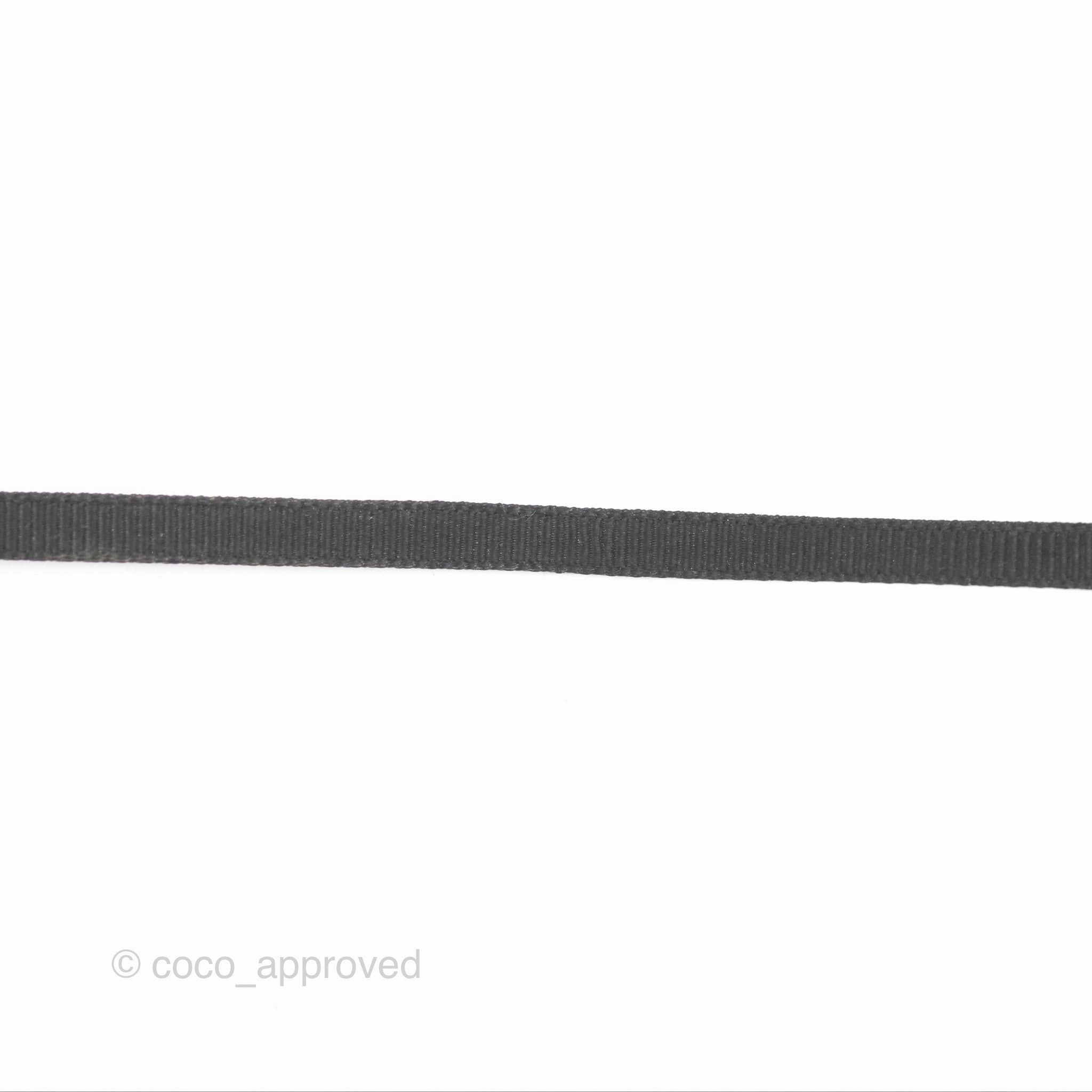 Dior J'adior Ribbon Choker Necklace Black Aged Gold Tone