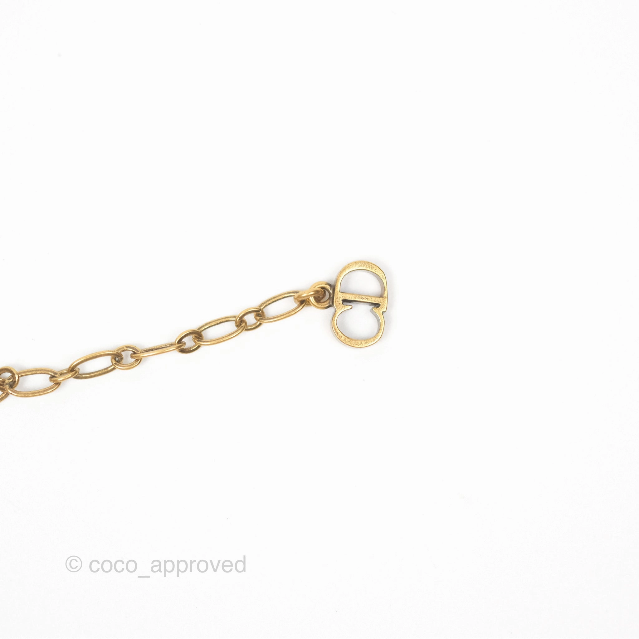 Dior J'adior Ribbon Choker Necklace Black Aged Gold Tone