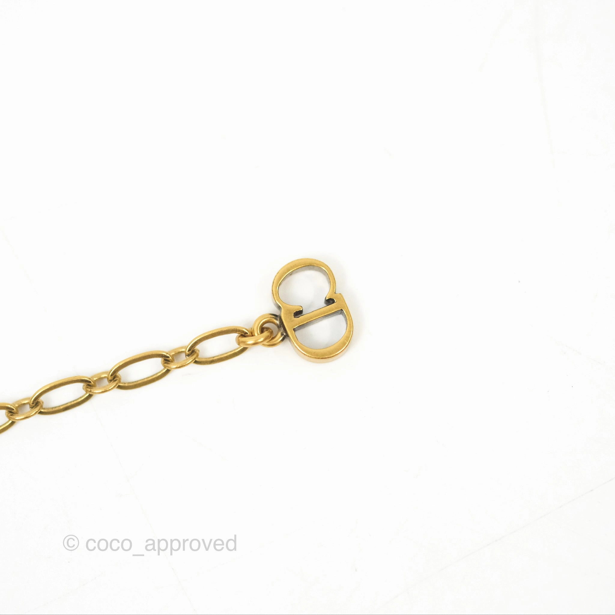 Dior J'adior Ribbon Choker Necklace Black Aged Gold Tone
