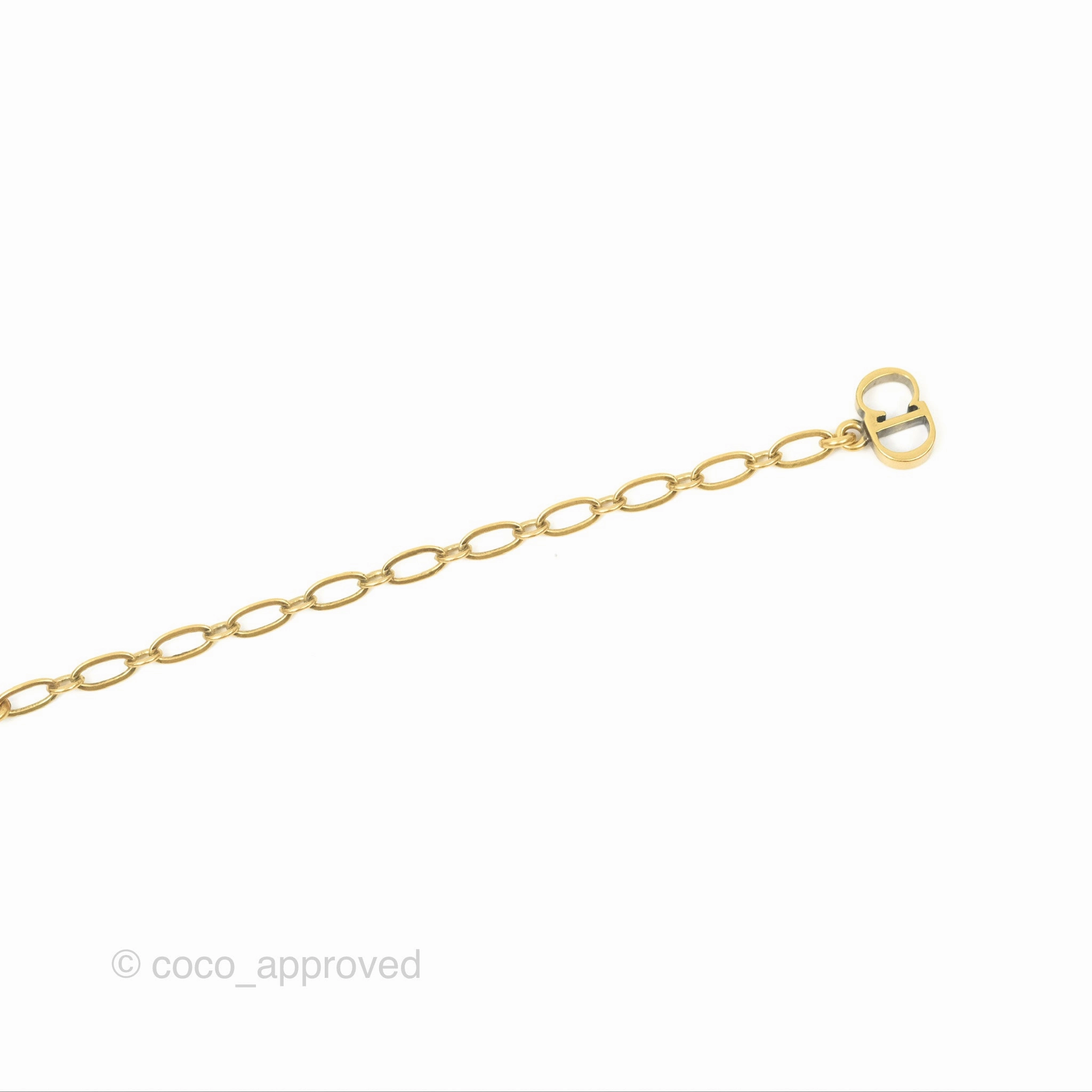 Dior J'adior Ribbon Choker Necklace Black Aged Gold Tone