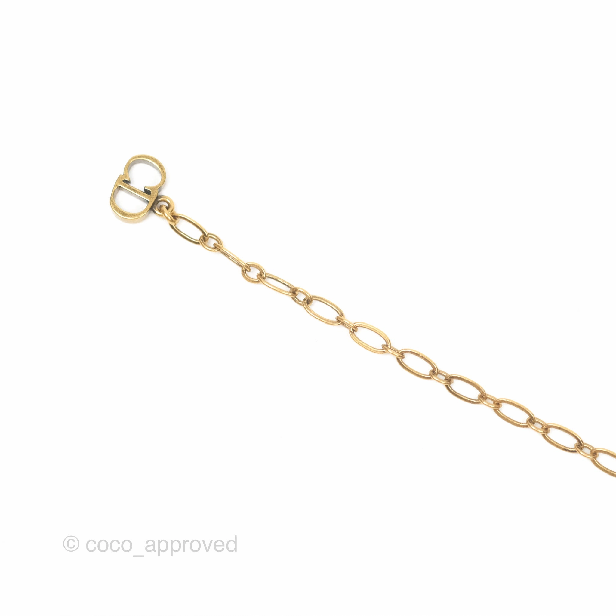 Dior J'adior Ribbon Choker Necklace Black Aged Gold Tone