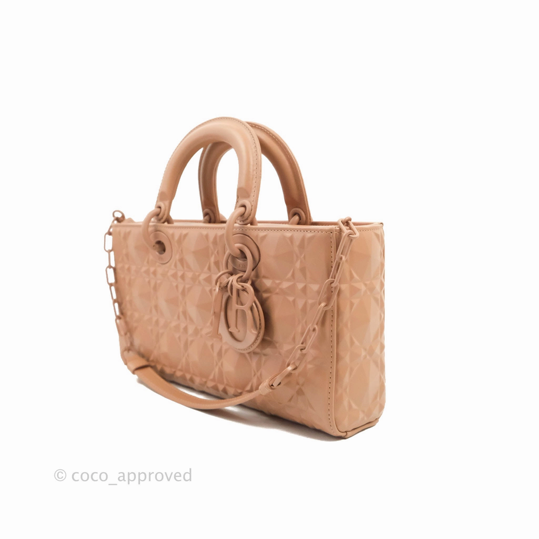 Dior Lady D-Joy Bag Rose Des Vents Cannage Calfskin with Diamond Motif