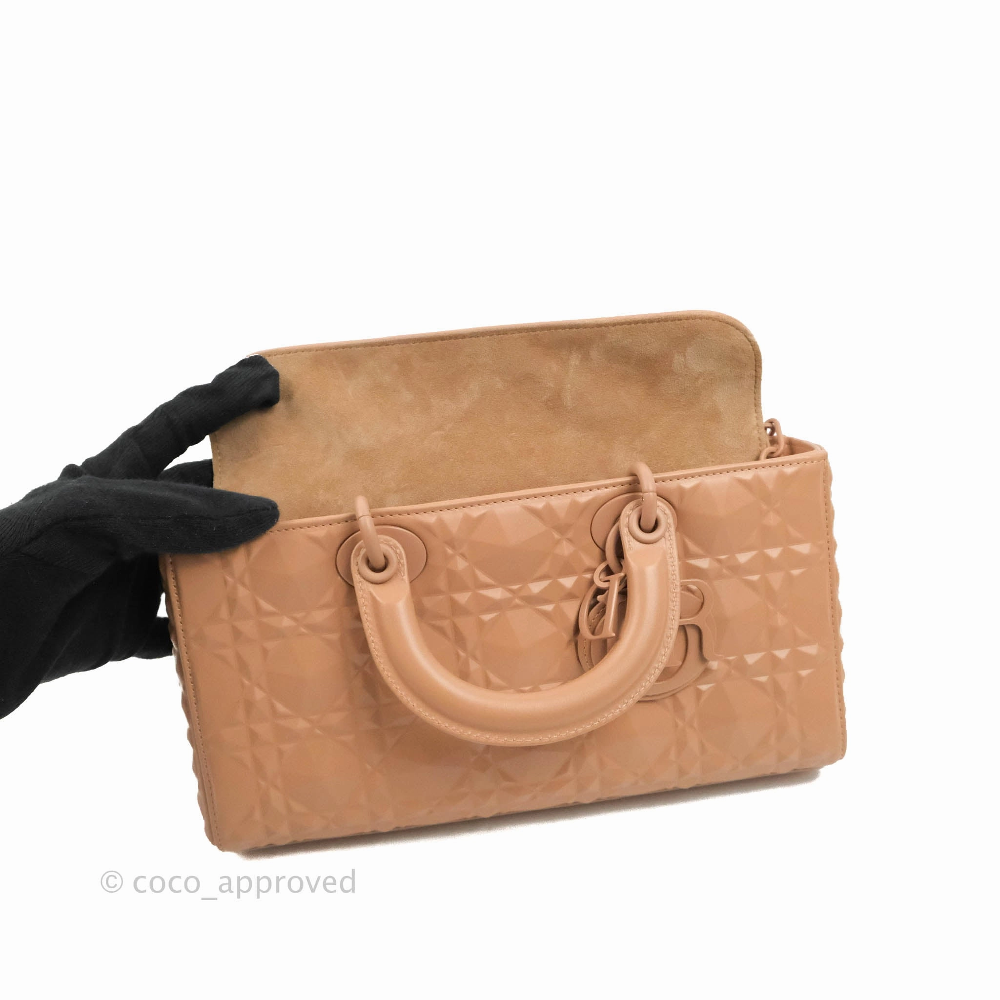 Dior Lady D-Joy Bag Rose Des Vents Cannage Calfskin with Diamond Motif