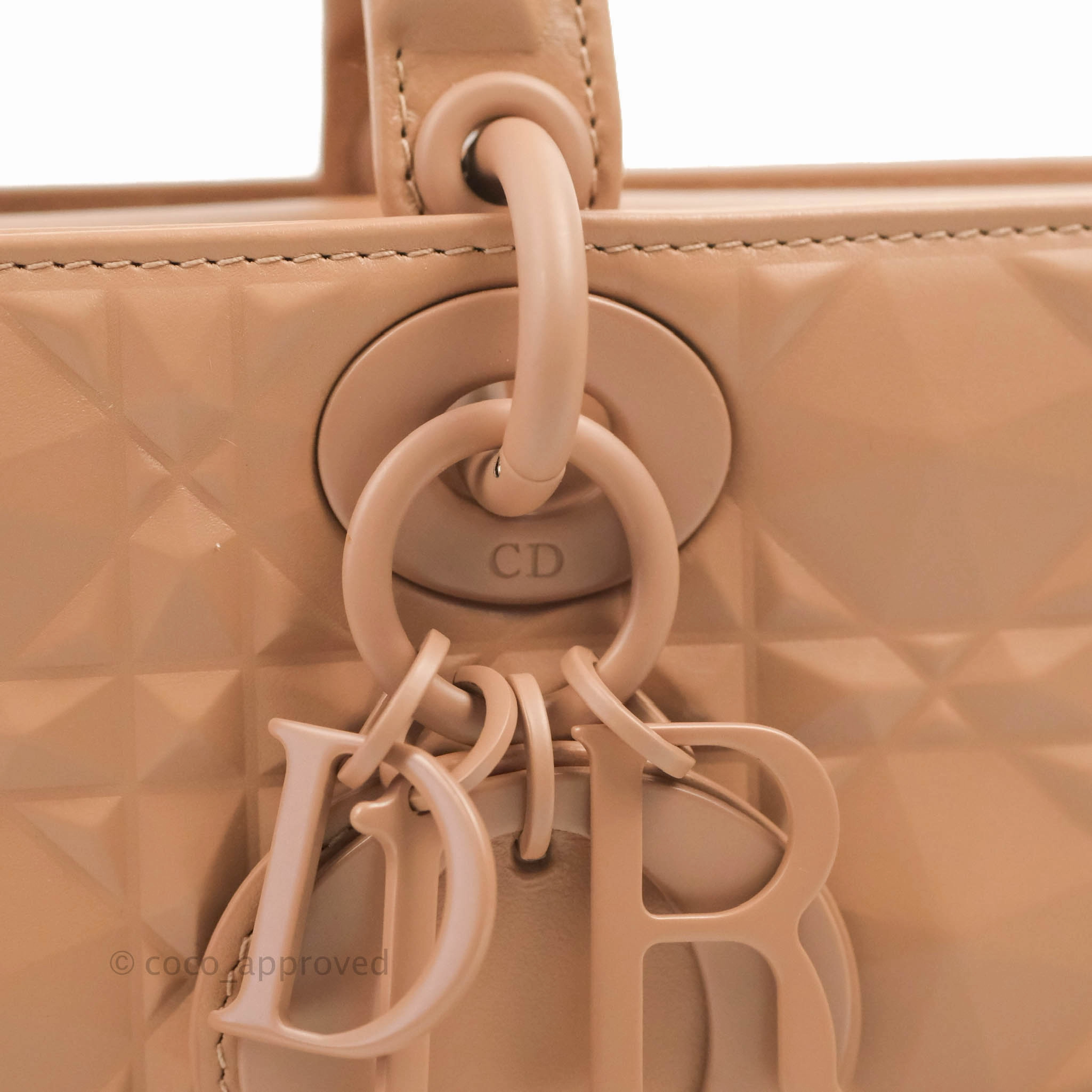 Dior Lady D-Joy Bag Rose Des Vents Cannage Calfskin with Diamond Motif