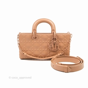 Dior Lady D-Joy Bag Rose Des Vents Cannage Calfskin with Diamond Motif
