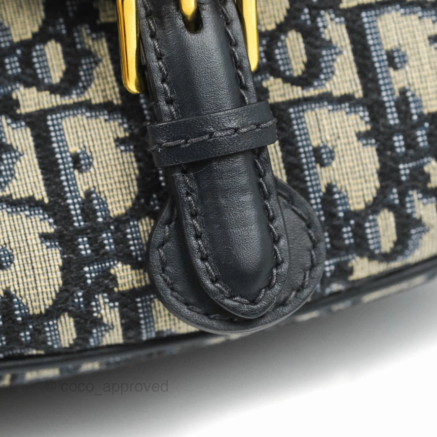 Dior Medium Bobby Bag Blue Oblique Jacquard Canvas