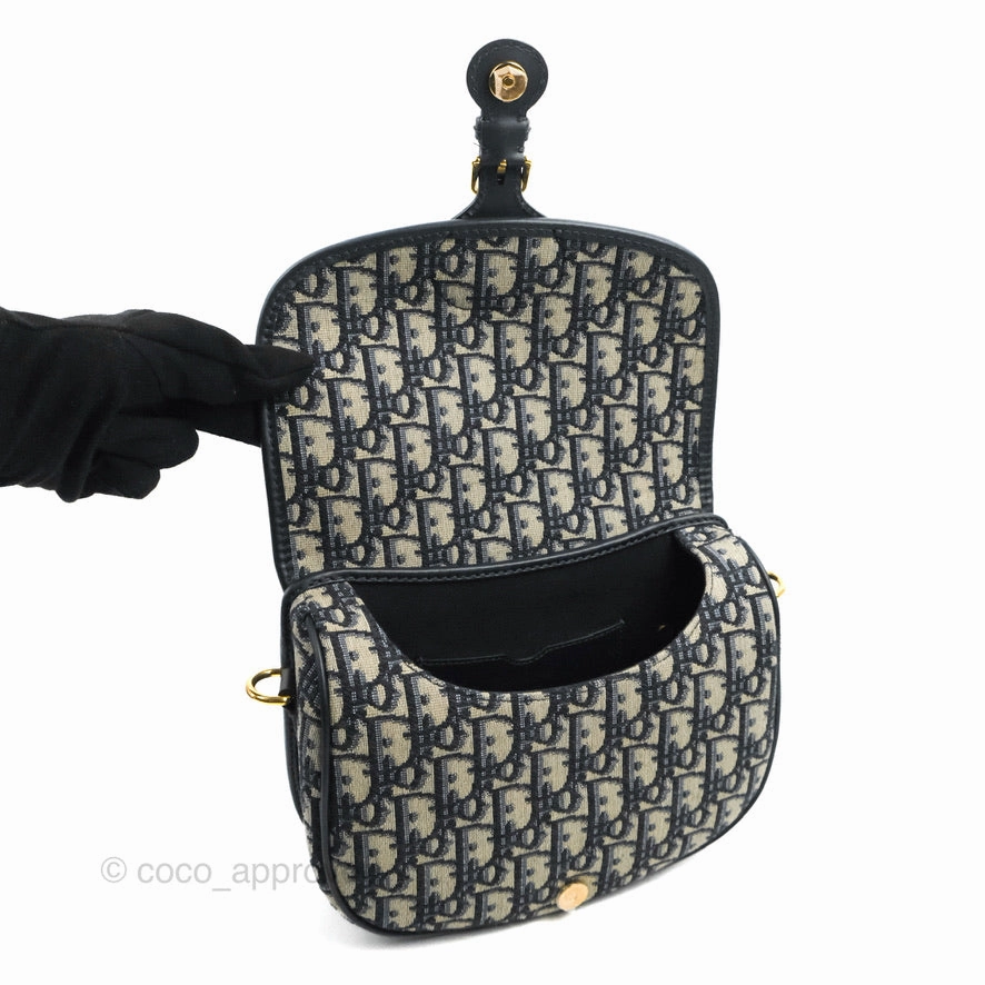Dior Medium Bobby Bag Blue Oblique Jacquard Canvas