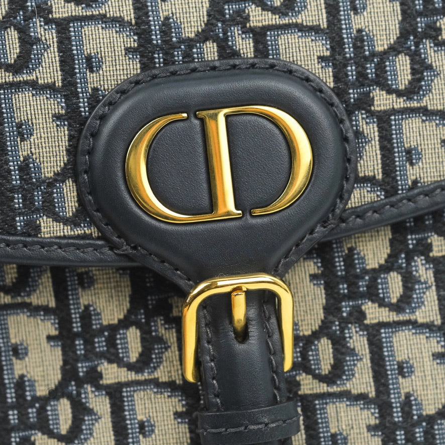Dior Medium Bobby Bag Blue Oblique Jacquard Canvas