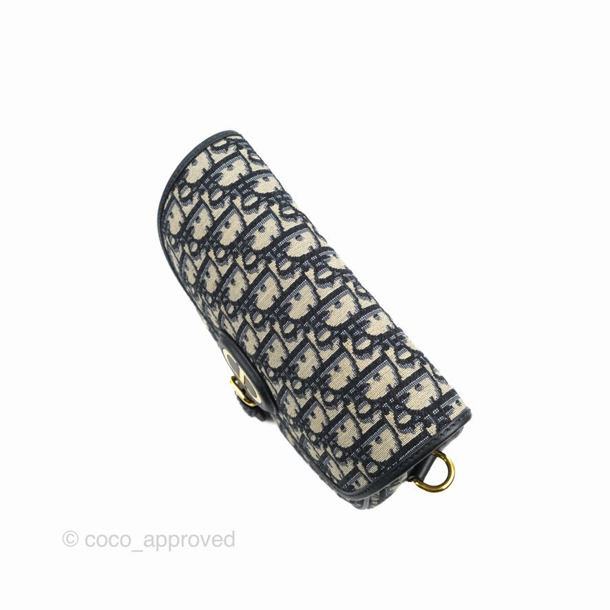 Dior Medium Bobby Bag Blue Oblique Jacquard Canvas