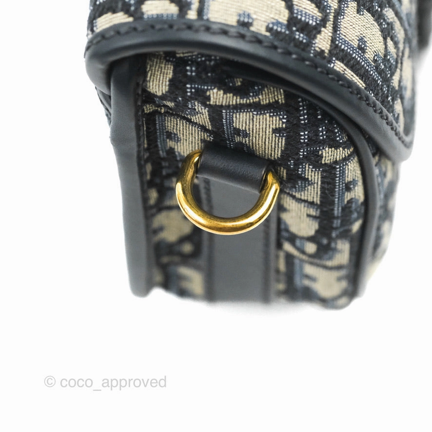 Dior Medium Bobby Bag Blue Oblique Jacquard Canvas