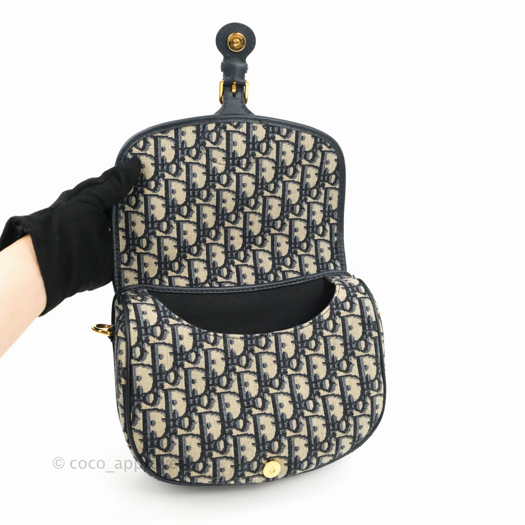Dior Medium Bobby Bag Blue Oblique Jacquard Canvas