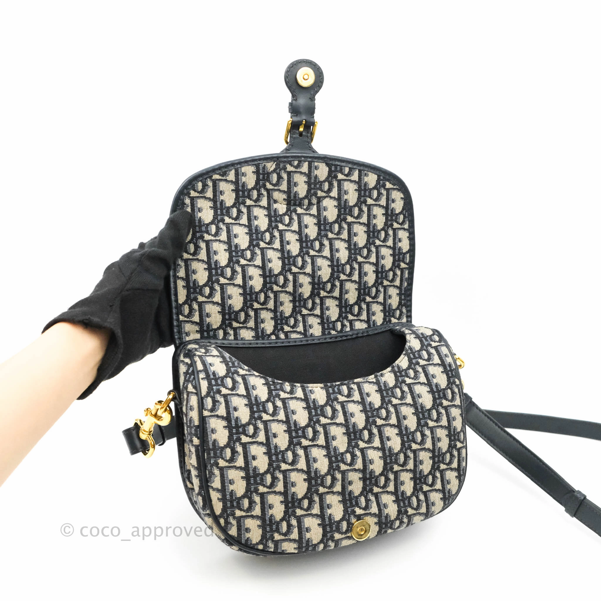 Dior Medium Bobby Bag Blue Oblique Jacquard Canvas