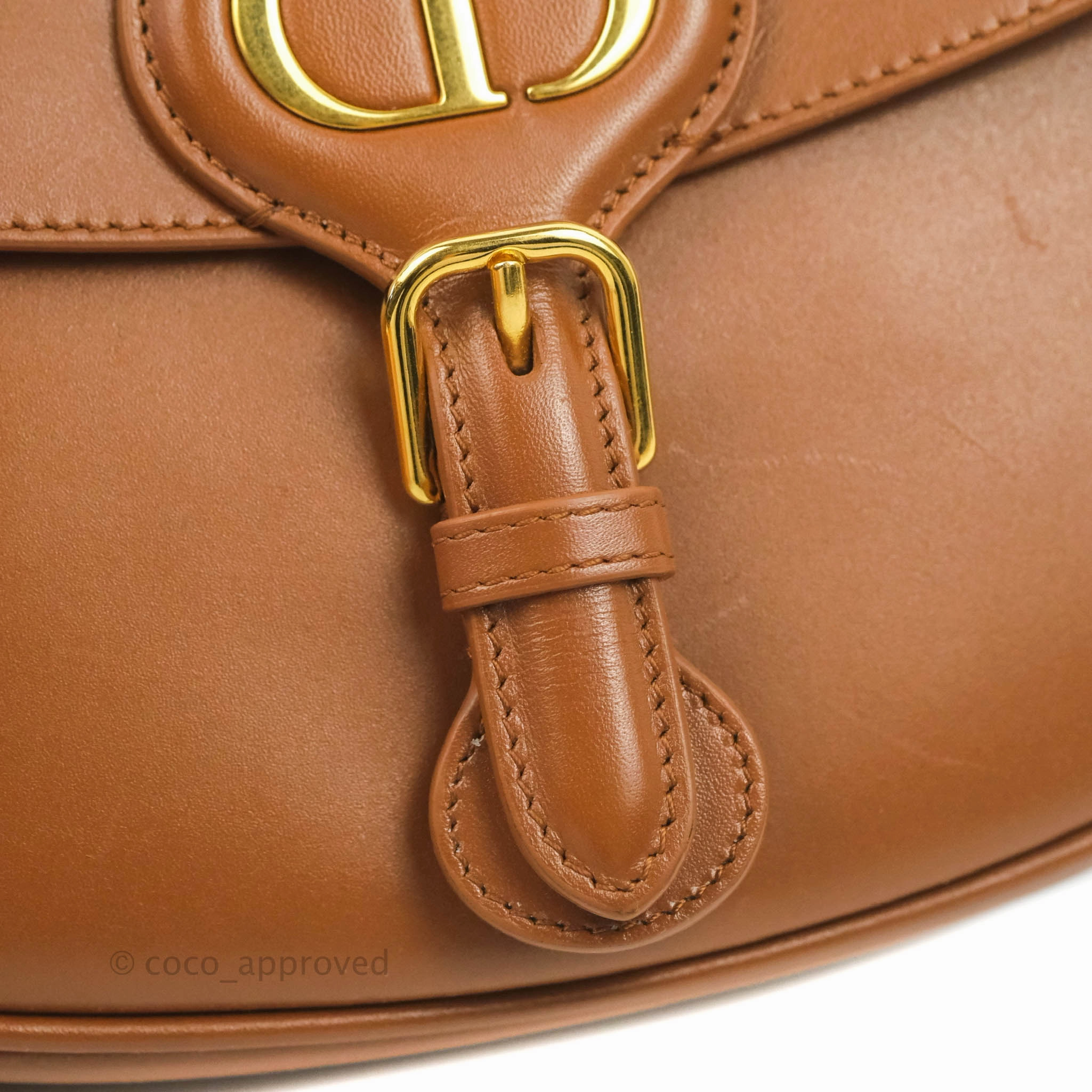 Dior Medium Bobby Bag Brown Calfskin Gold Hardware