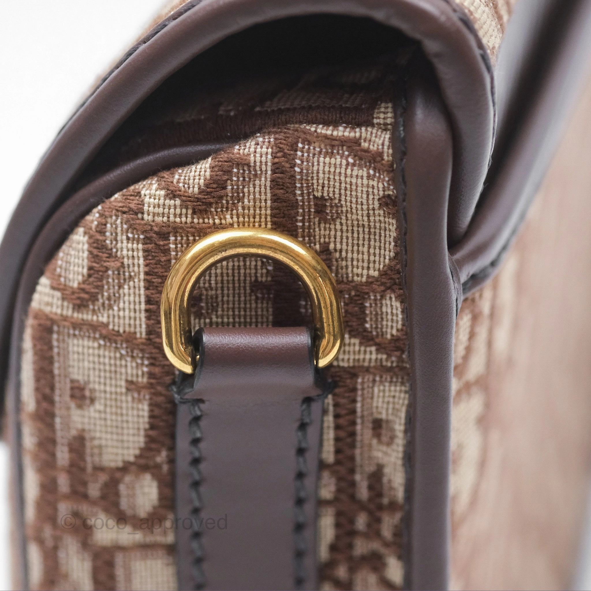 Dior Medium Bobby Bag Brown Oblique Jacquard Canvas Gold Hardware
