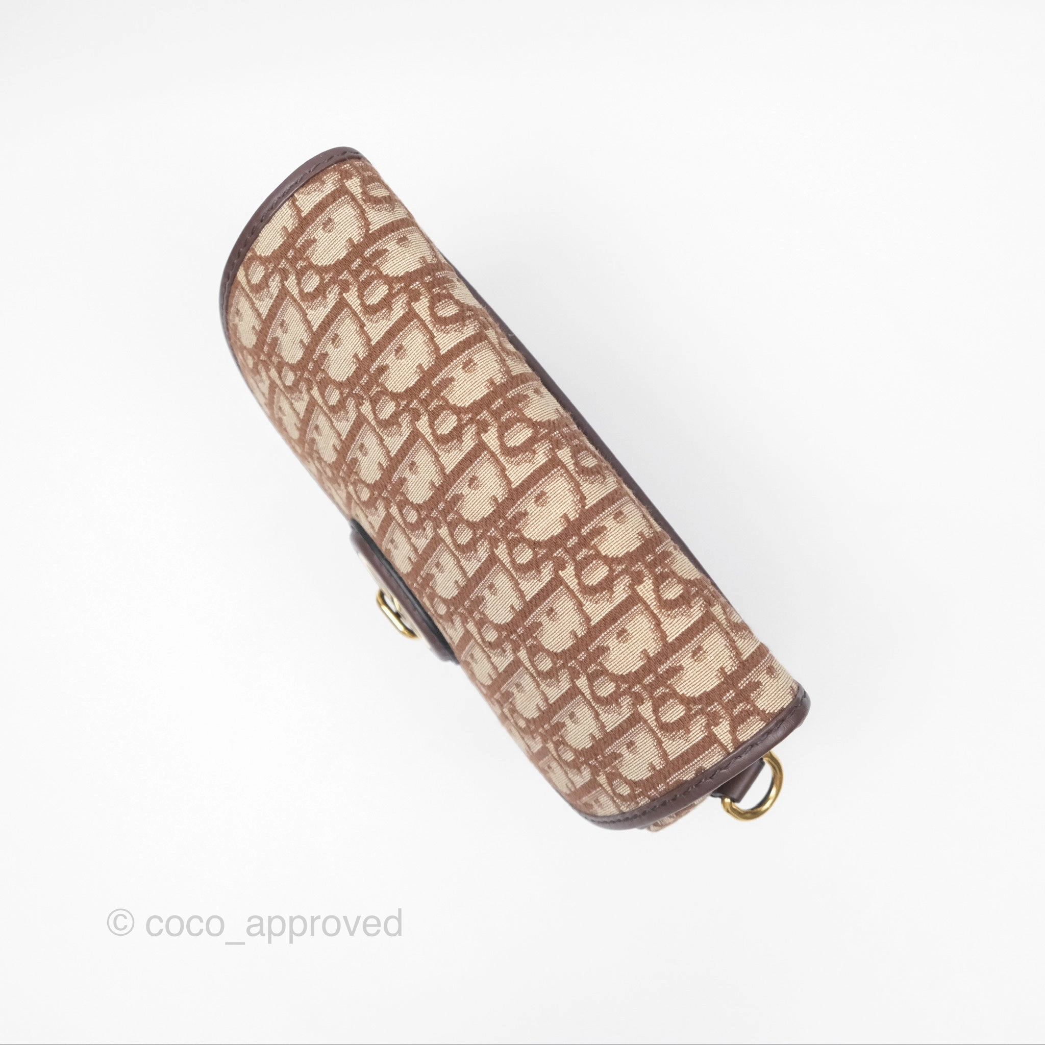 Dior Medium Bobby Bag Brown Oblique Jacquard Canvas Gold Hardware