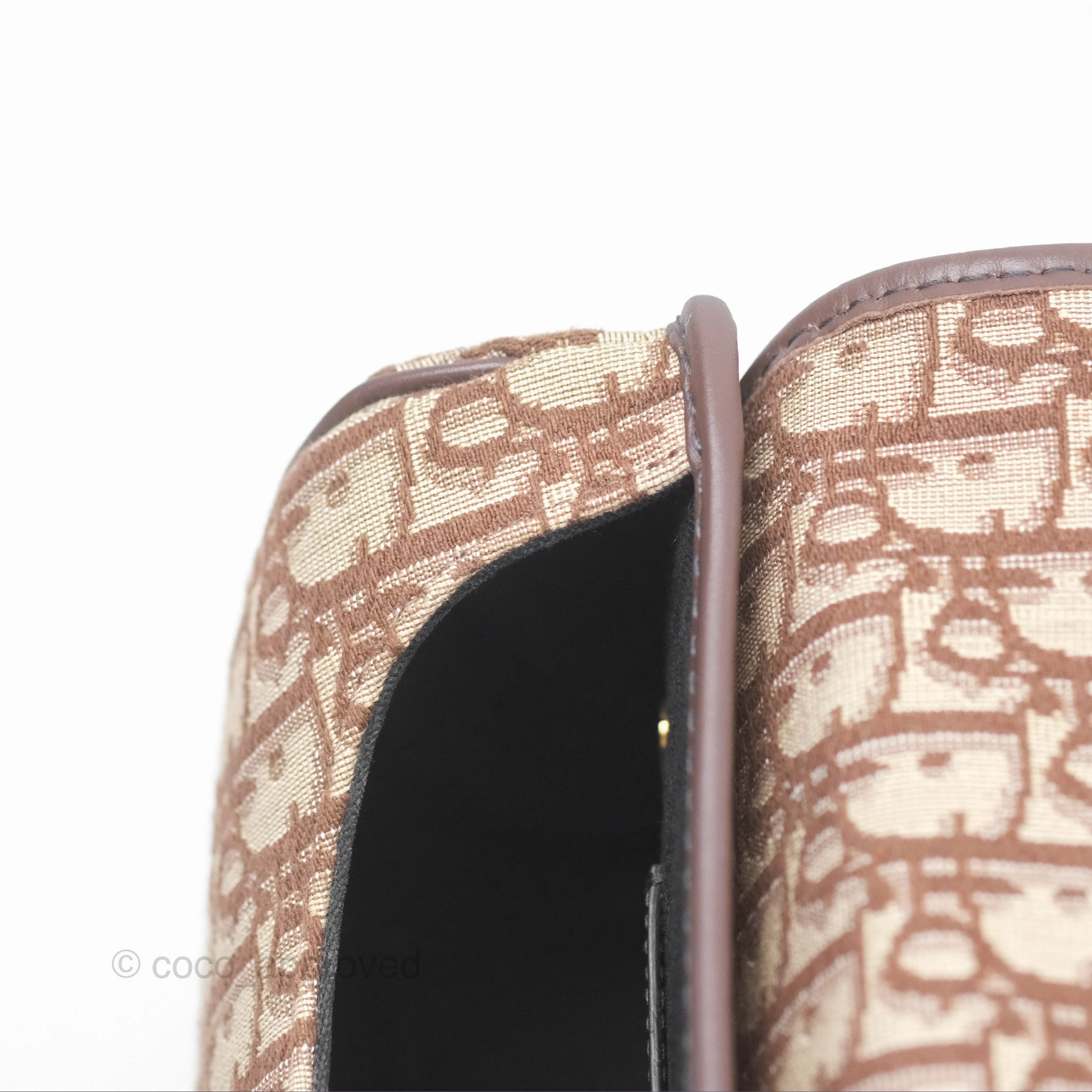 Dior Medium Bobby Bag Brown Oblique Jacquard Canvas Gold Hardware