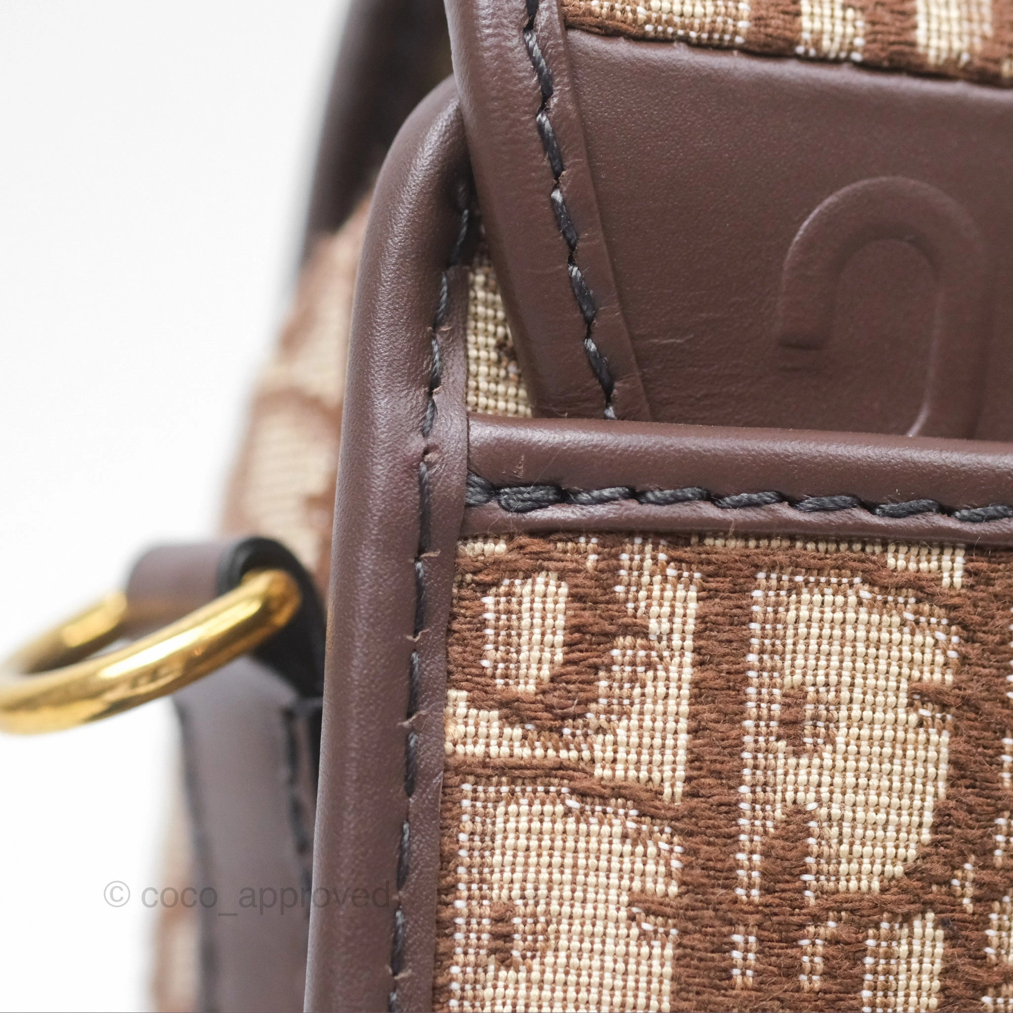 Dior Medium Bobby Bag Brown Oblique Jacquard Canvas Gold Hardware