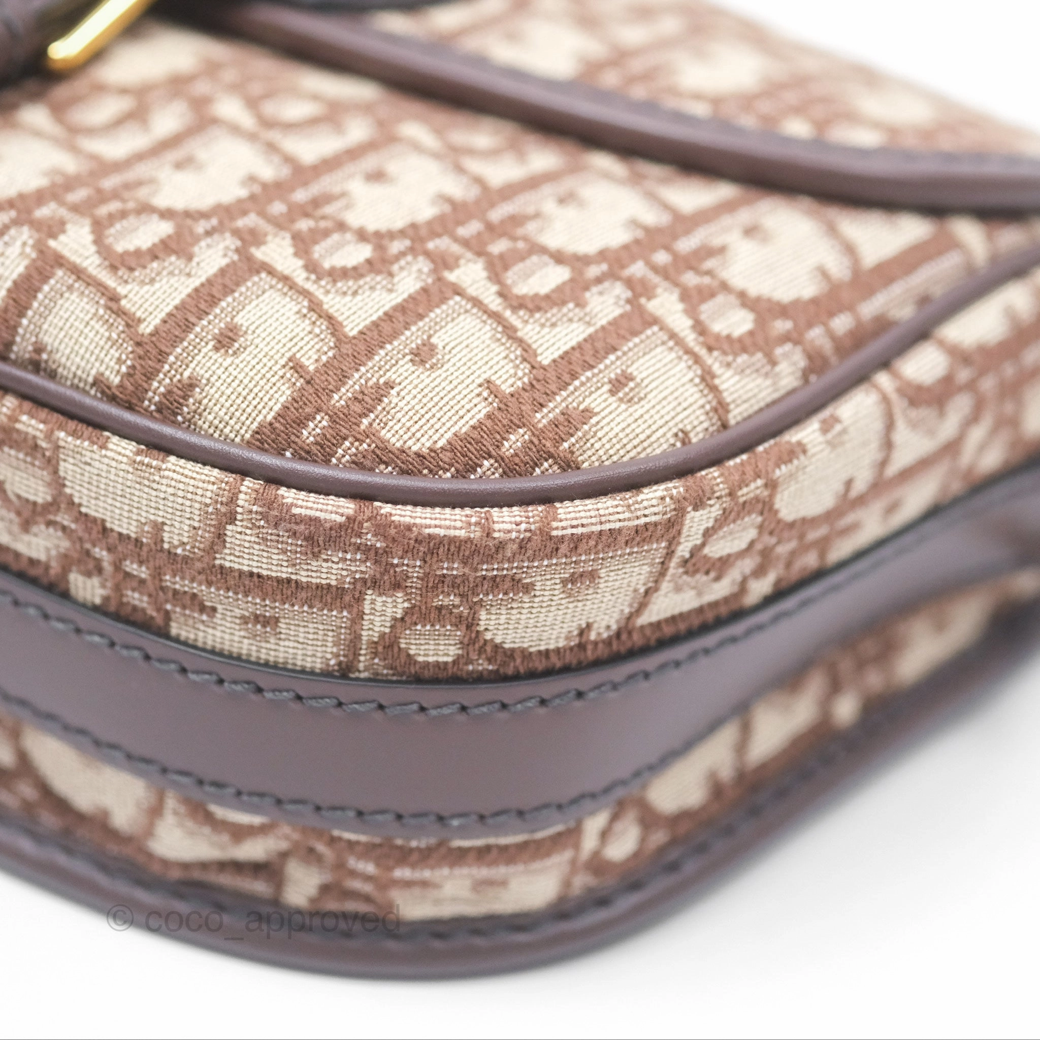 Dior Medium Bobby Bag Brown Oblique Jacquard Canvas Gold Hardware