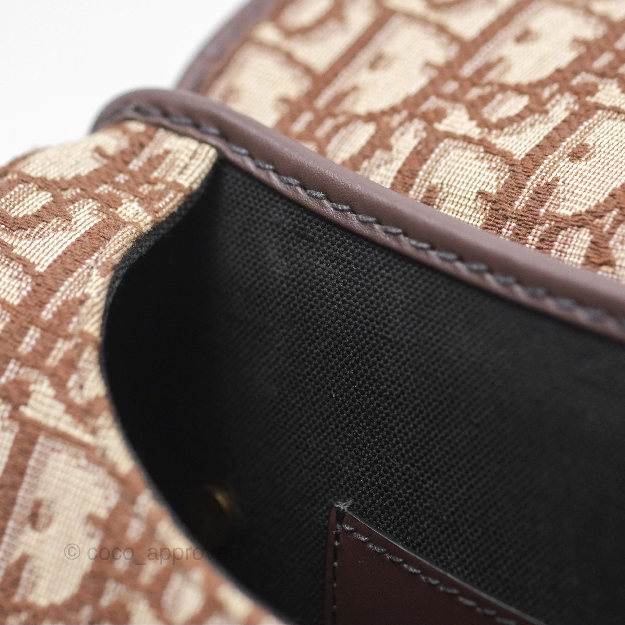 Dior Medium Bobby Bag Brown Oblique Jacquard Canvas Gold Hardware